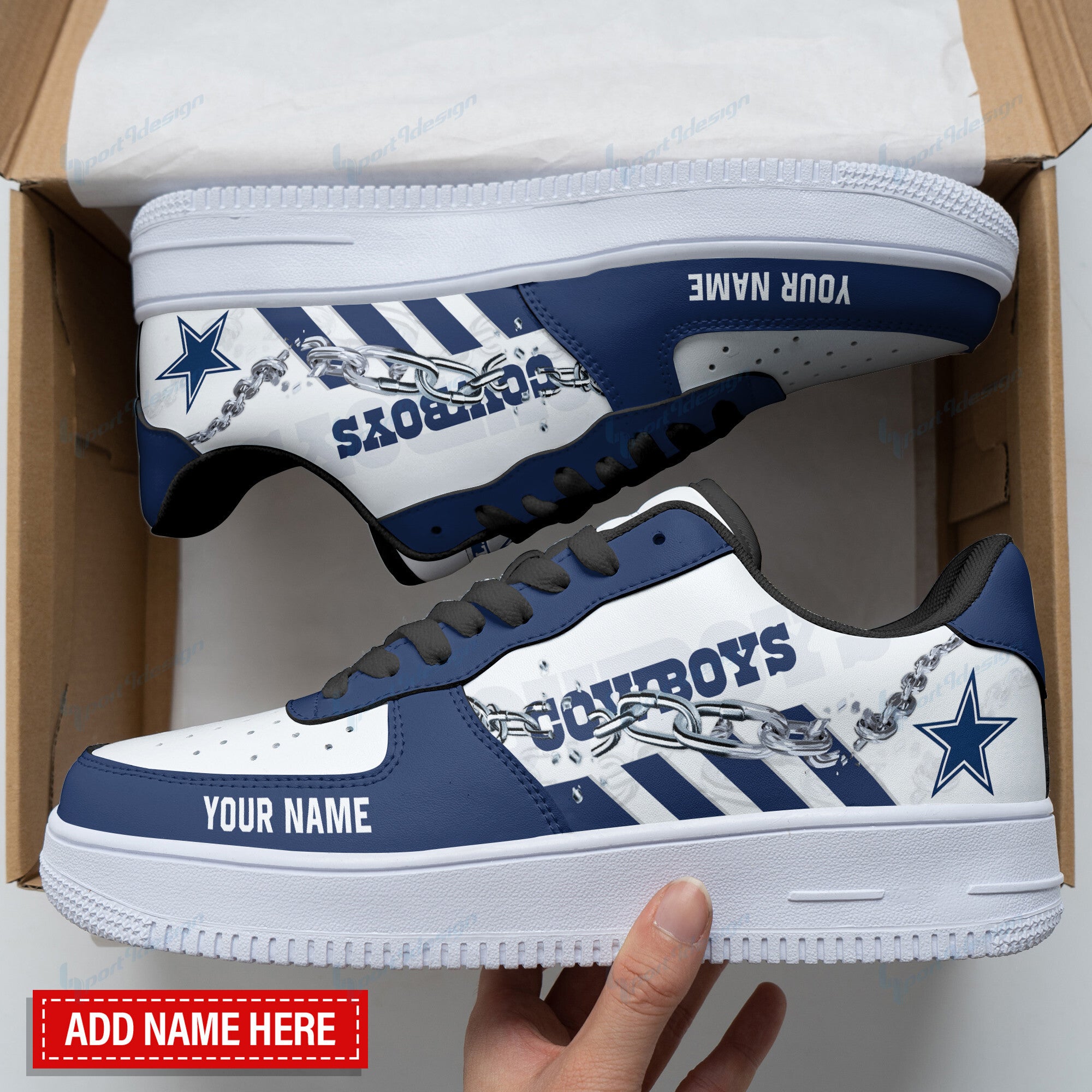 Ideafootwear Dallas Cowboys NFL Air Low-Top Sneakers Shoes For Men And Women