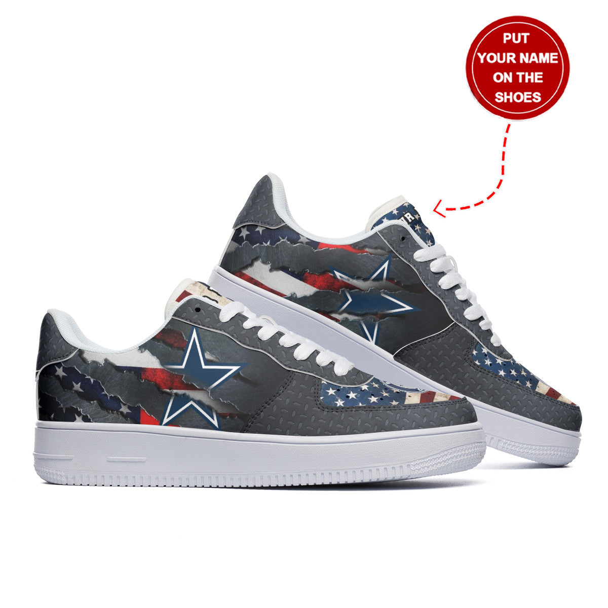 Ideafootwear Dallas Cowboys NFL Air Low-Top Sneakers Shoes For Men And Women