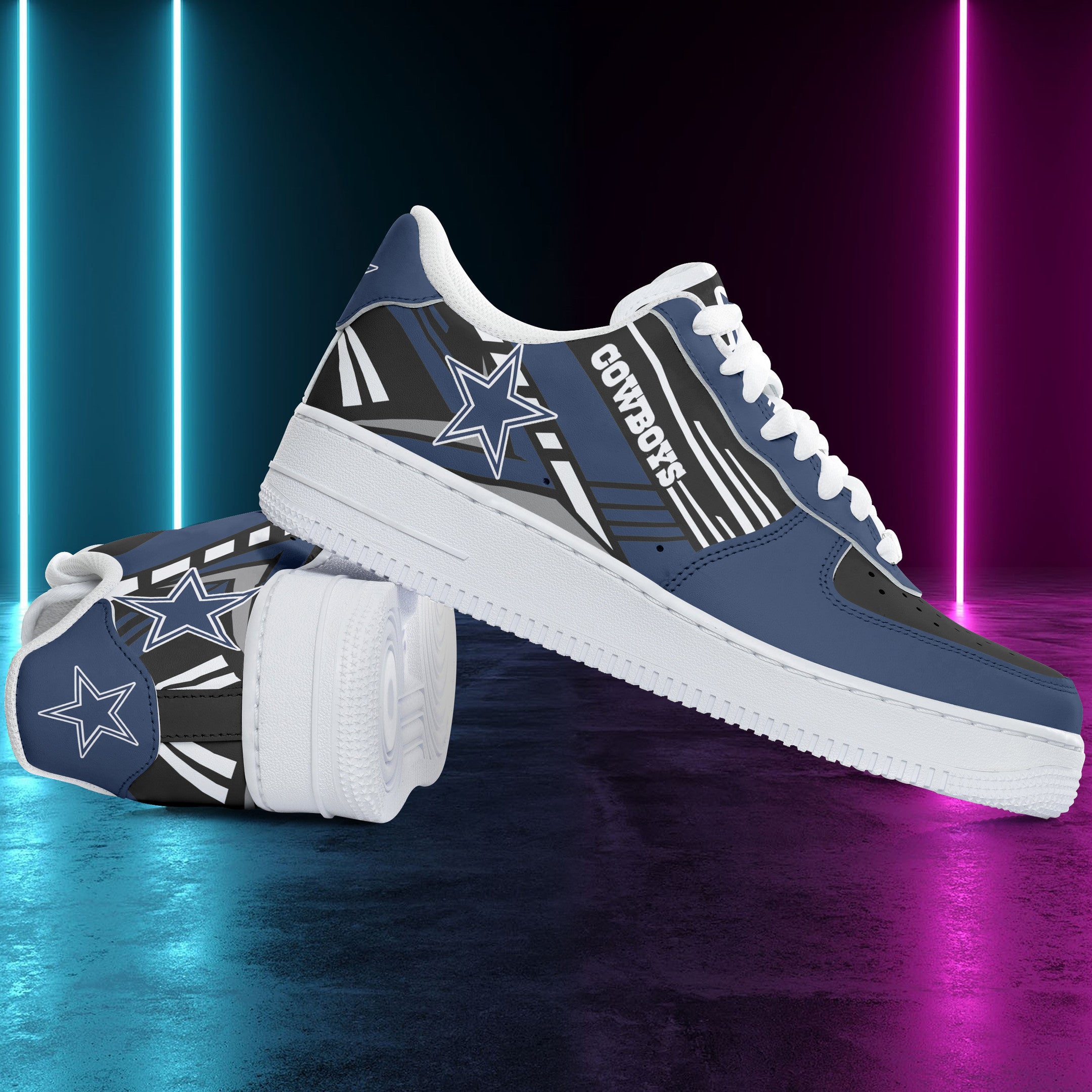Ideafootwear Dallas Cowboys NFL Air Low-Top Sneakers Shoes For Men And Women
