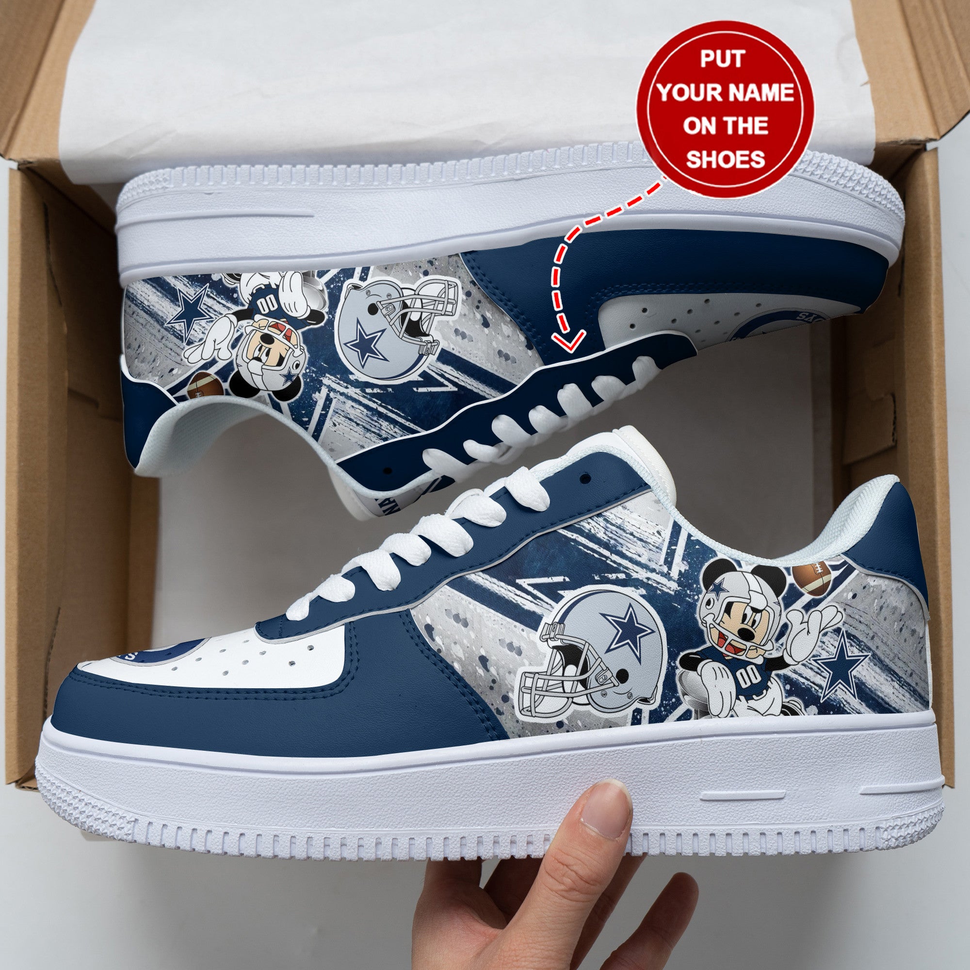 Ideafootwear Dallas Cowboys NFL Air Low-Top Sneakers Shoes For Men And Women
