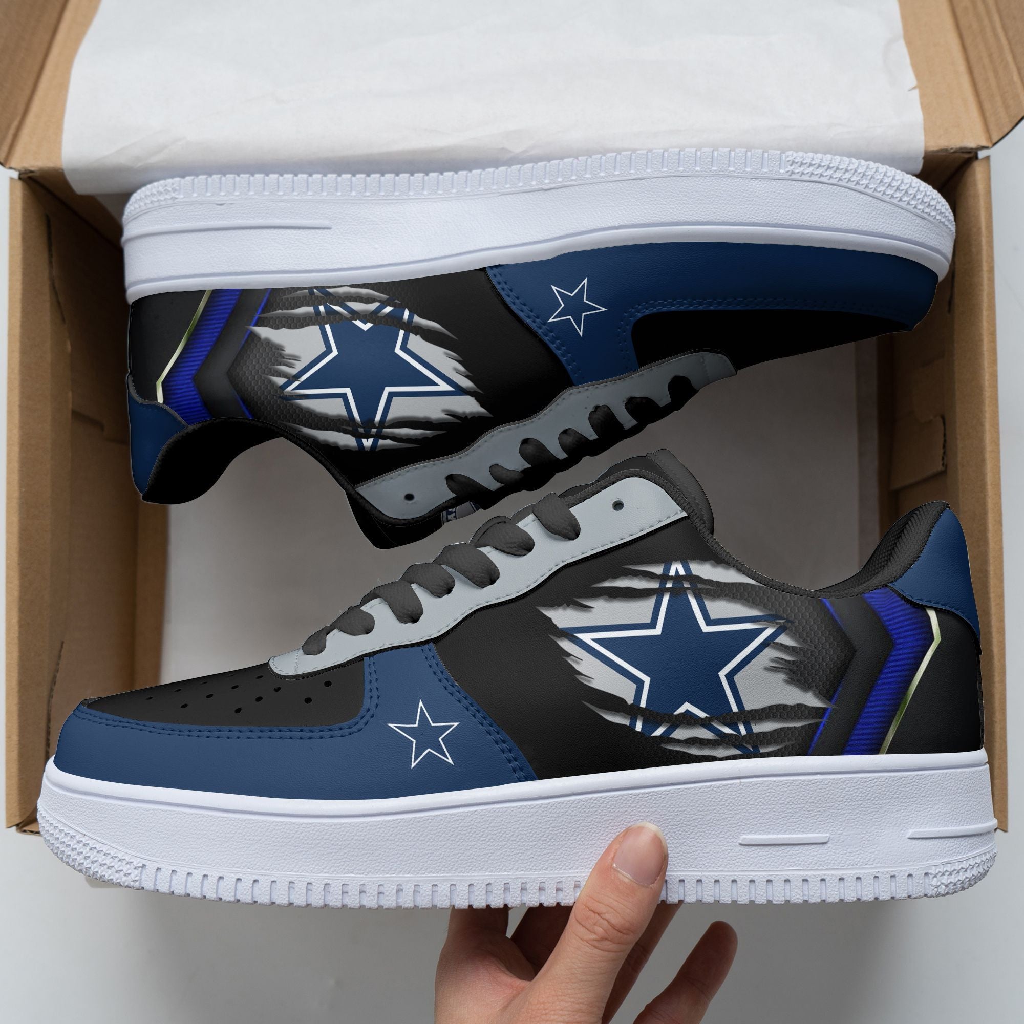 Ideafootwear Dallas Cowboys NFL Air Low-Top Sneakers Shoes For Men And Women