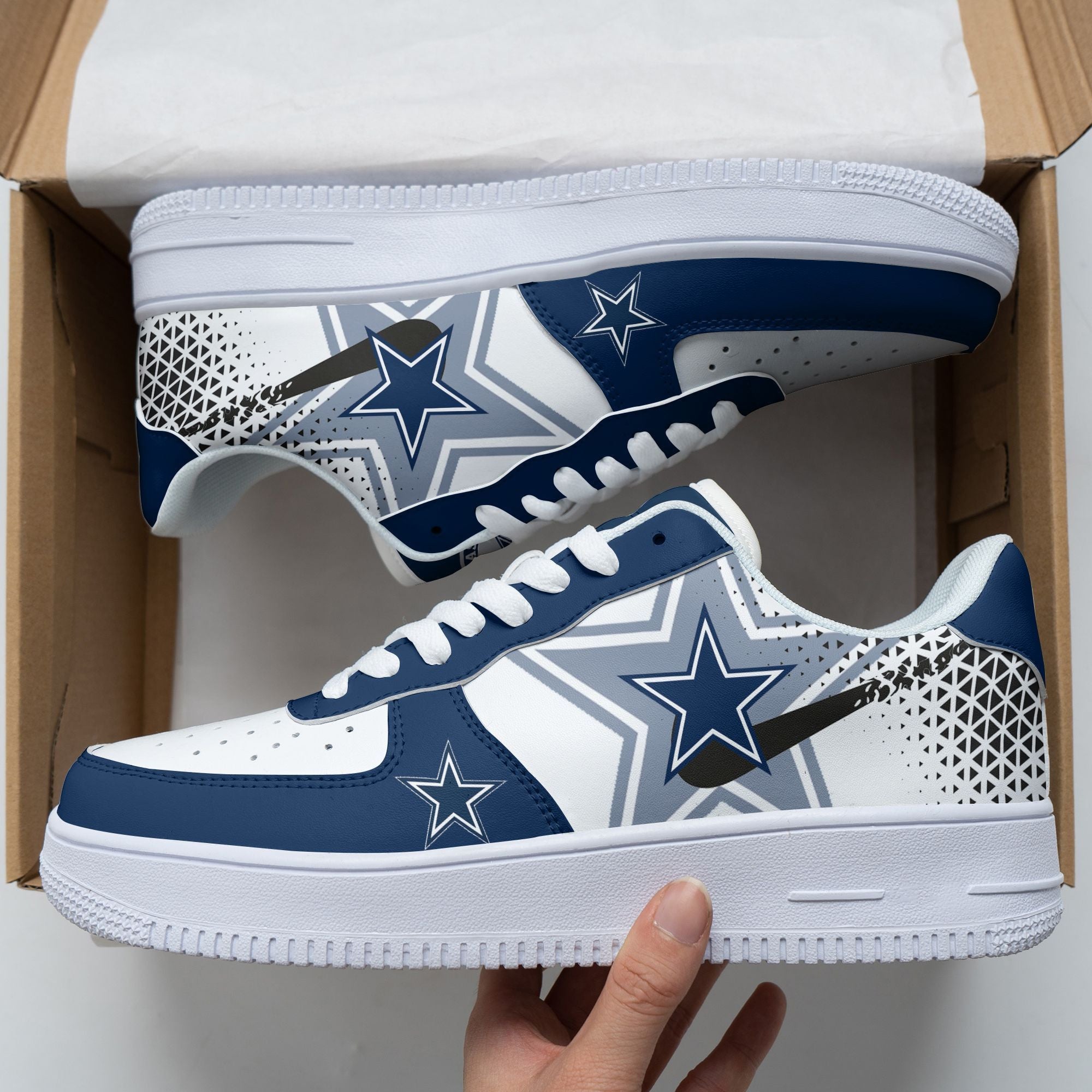 Ideafootwear Dallas Cowboys NFL Air Low-Top Sneakers Shoes For Men And Women