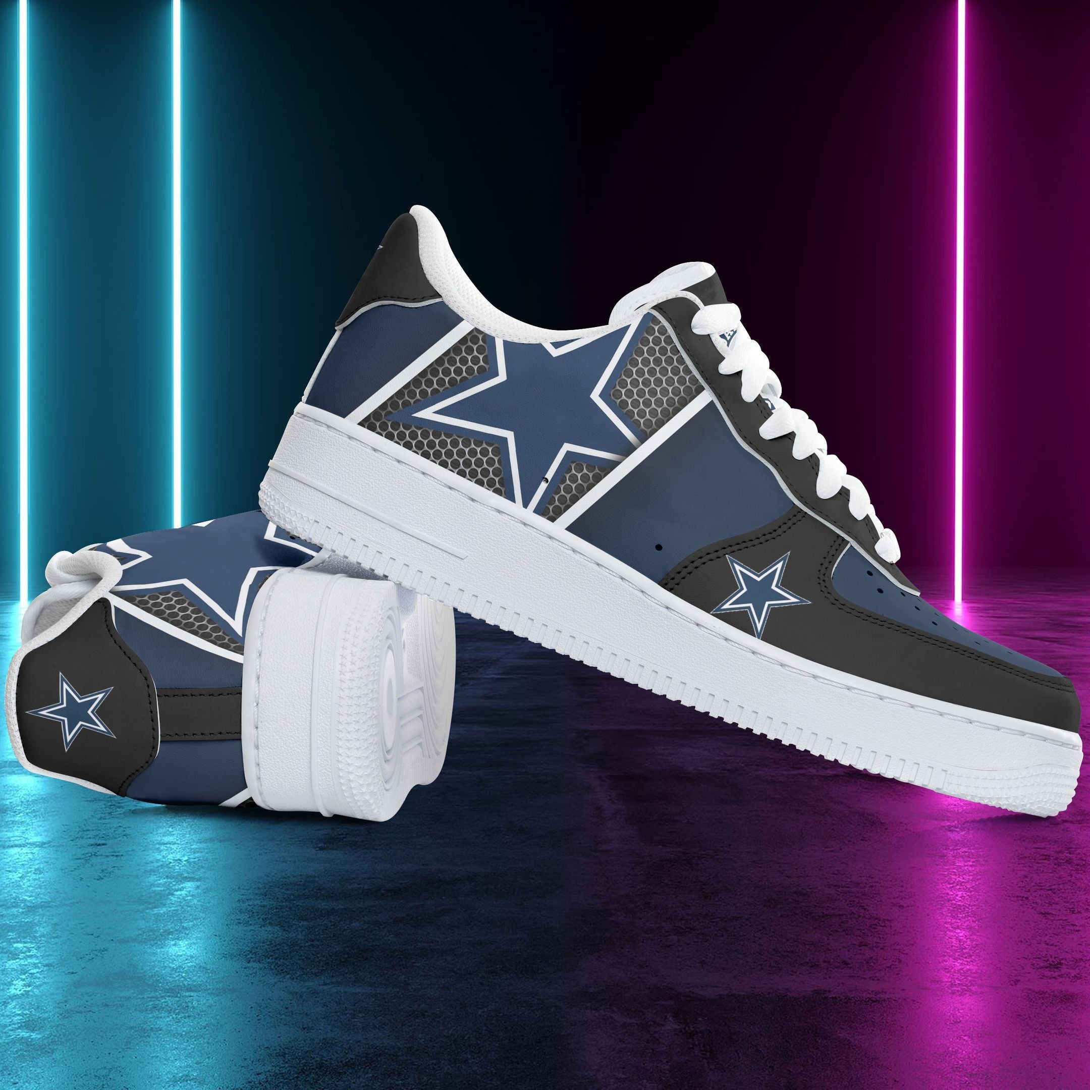 Ideafootwear Dallas Cowboys NFL Air Low-Top Sneakers Shoes For Men And Women
