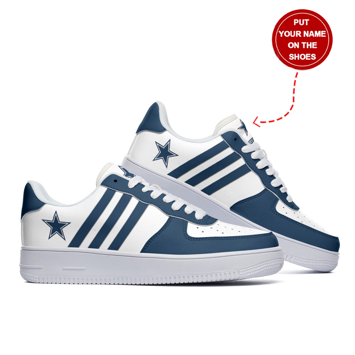 Ideafootwear Dallas Cowboys NFL Air Low-Top Sneakers Shoes For Men And Women