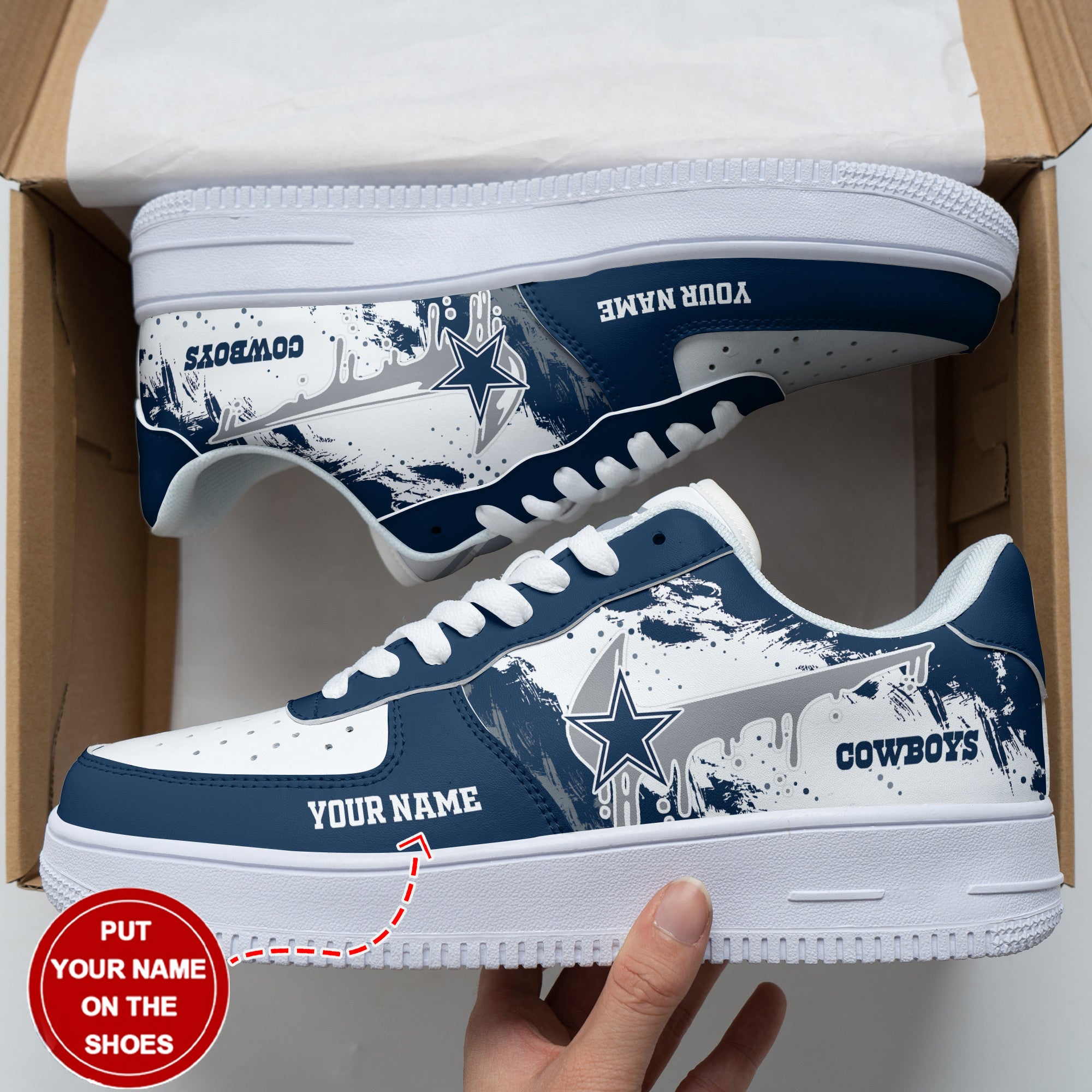 Ideafootwear Dallas Cowboys NFL Air Low-Top Sneakers Shoes For Men And Women