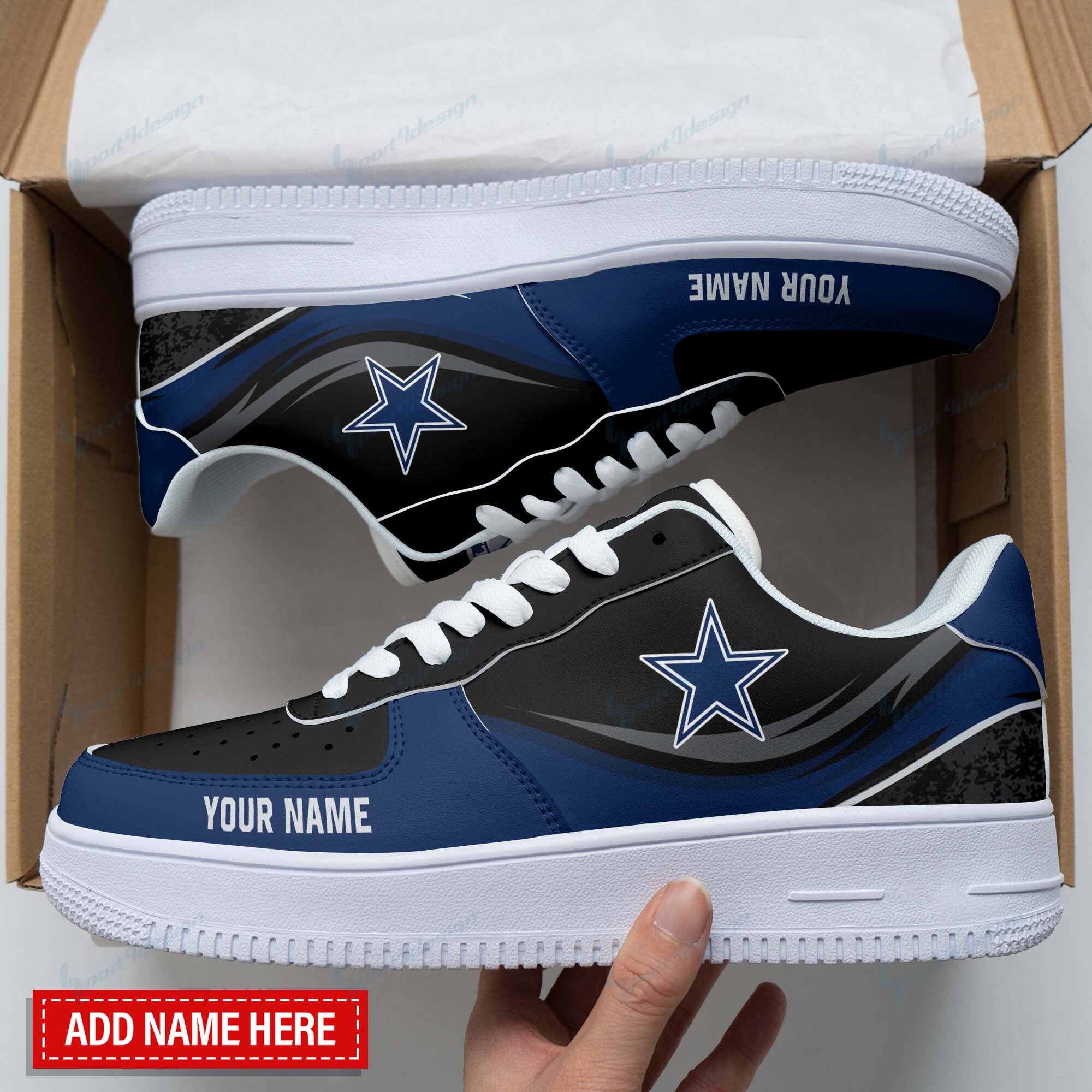 Ideafootwear Dallas Cowboys NFL Air Low-Top Sneakers Shoes For Men And Women