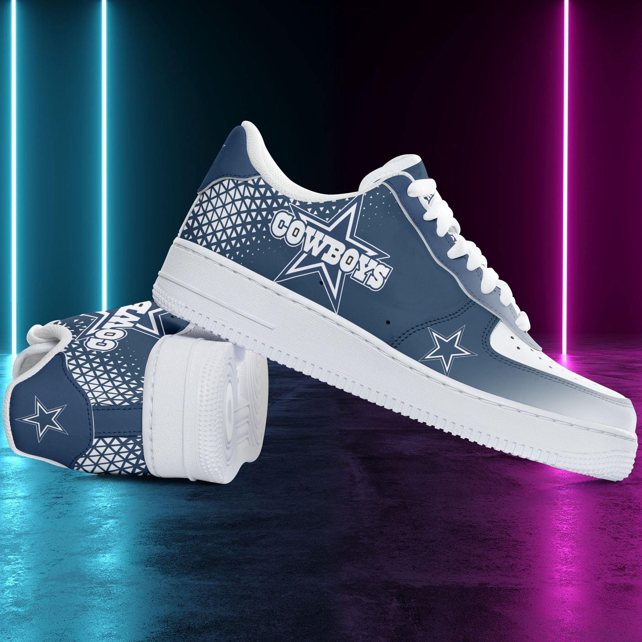 Ideafootwear Dallas Cowboys NFL Air Low-Top Sneakers Shoes For Men And Women
