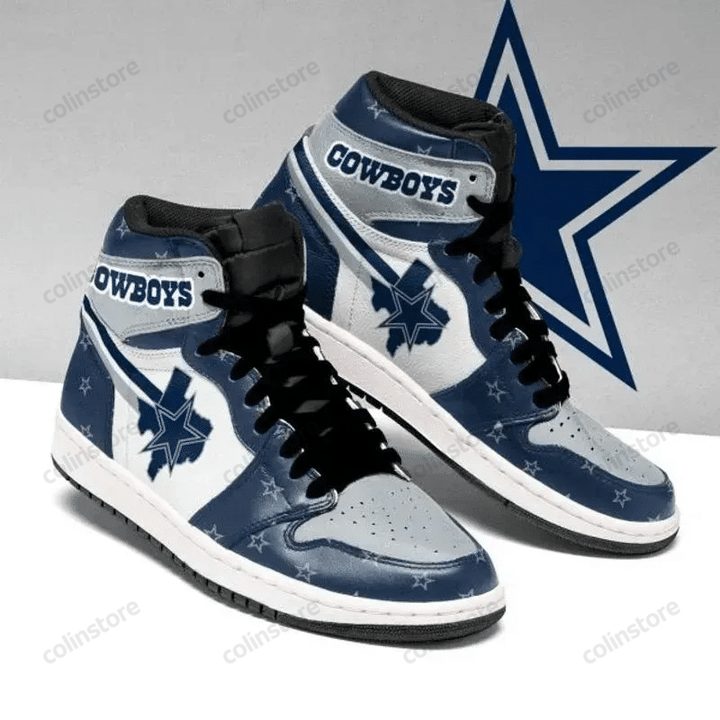 Ideafootwear Dallas Cowboys NFL AJ1 High Sneakers Shoes For Men And Women