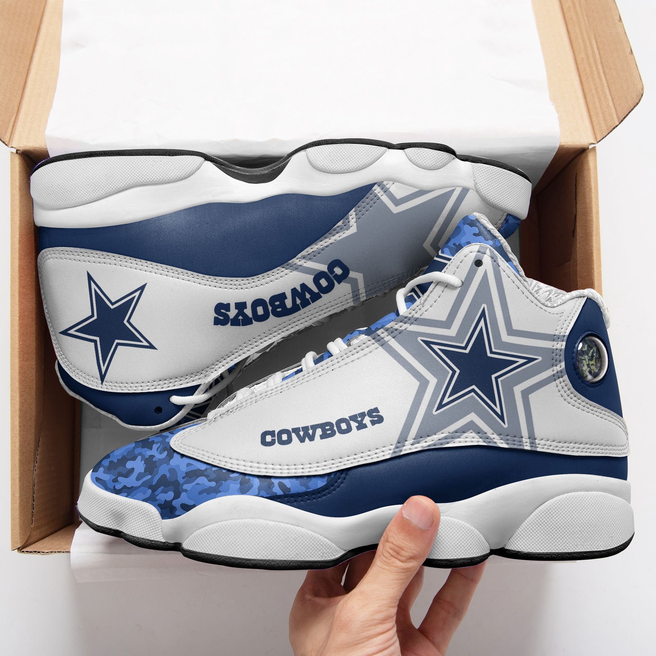 Ideafootwear Dallas Cowboys NFL AJ13 Sneakers Shoes For Men And Women