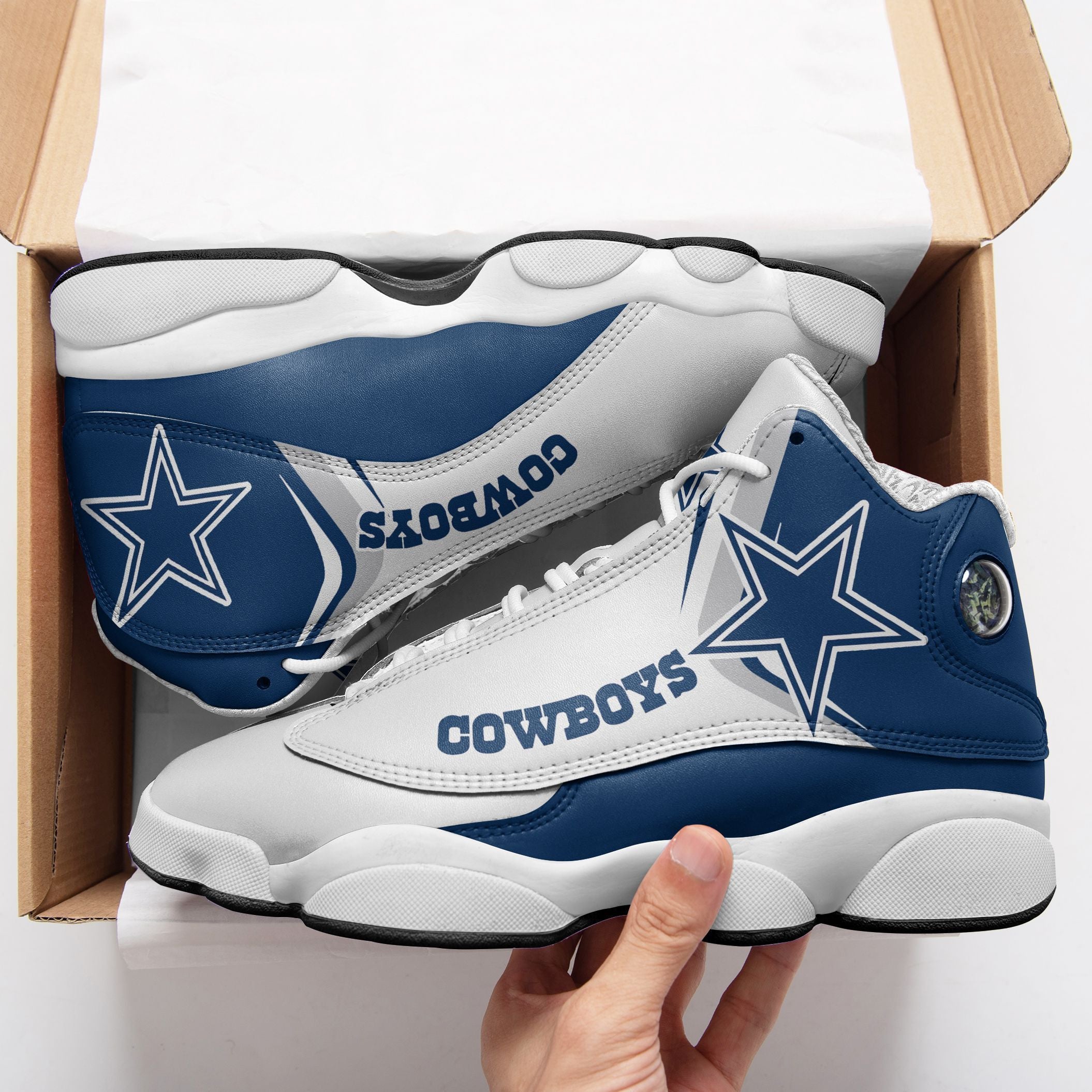 Ideafootwear Dallas Cowboys NFL AJ13 Sneakers Shoes For Men And Women