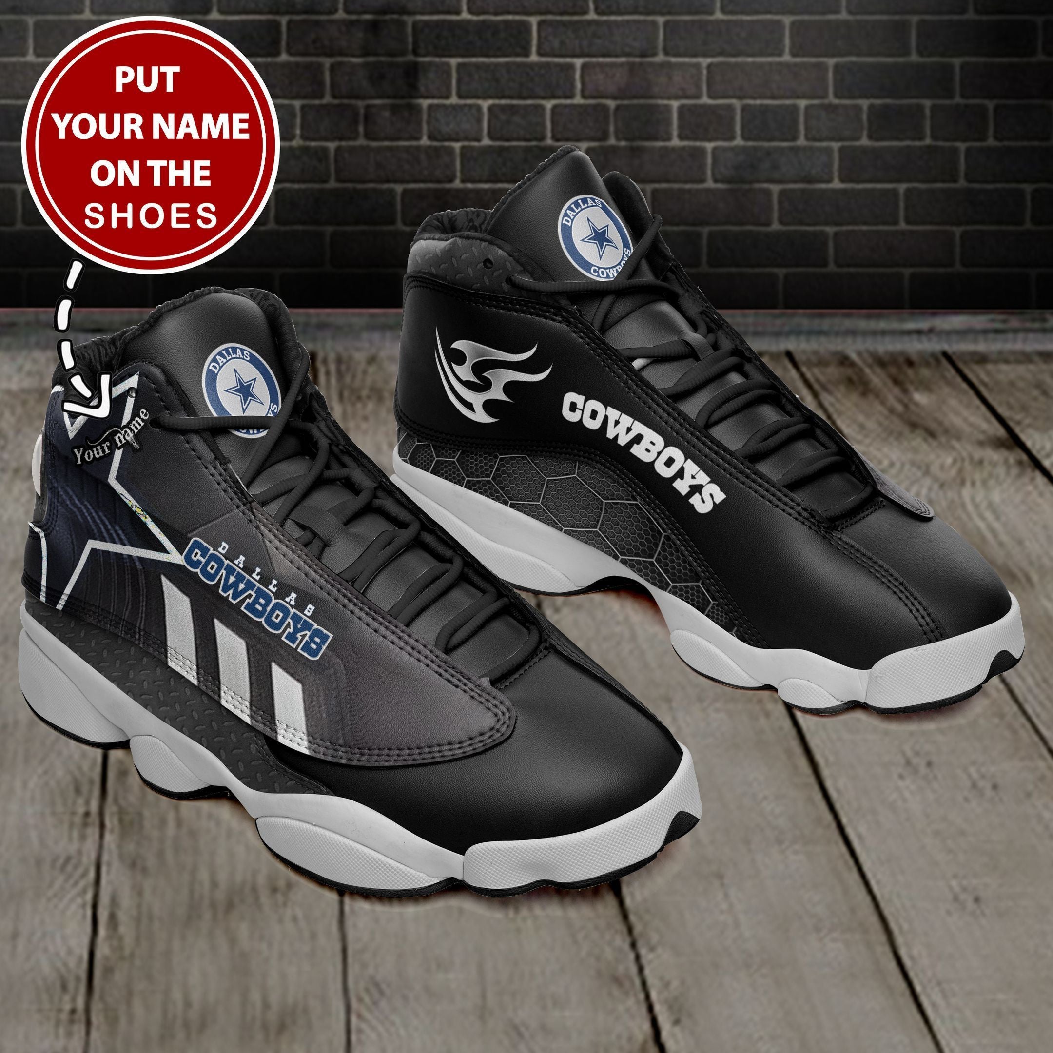 Ideafootwear Dallas Cowboys NFL AJ13 Sneakers Shoes For Men And Women
