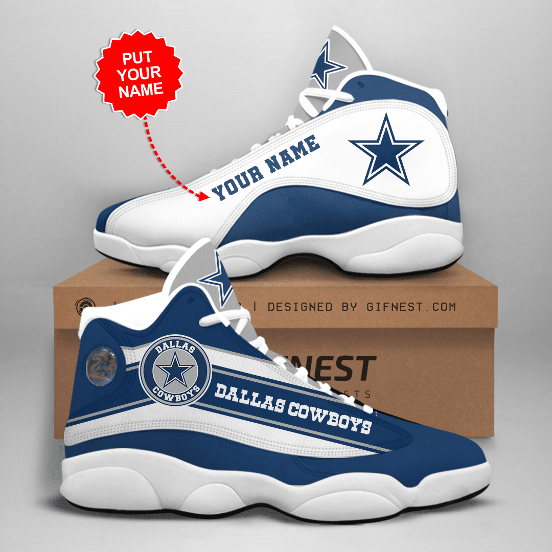 Ideafootwear Dallas Cowboys NFL AJ13 Sneakers Shoes For Men And Women