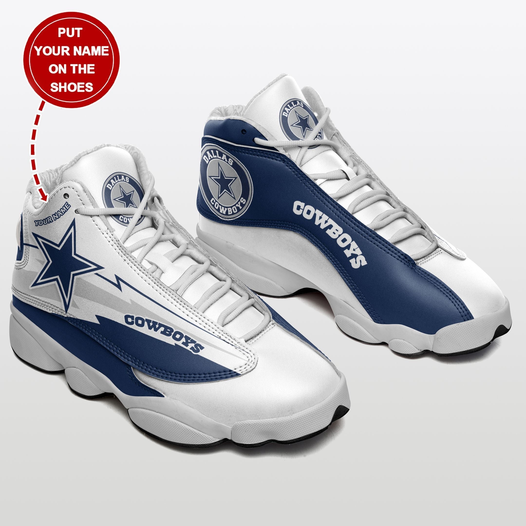 Ideafootwear Dallas Cowboys NFL AJ13 Sneakers Shoes For Men And Women