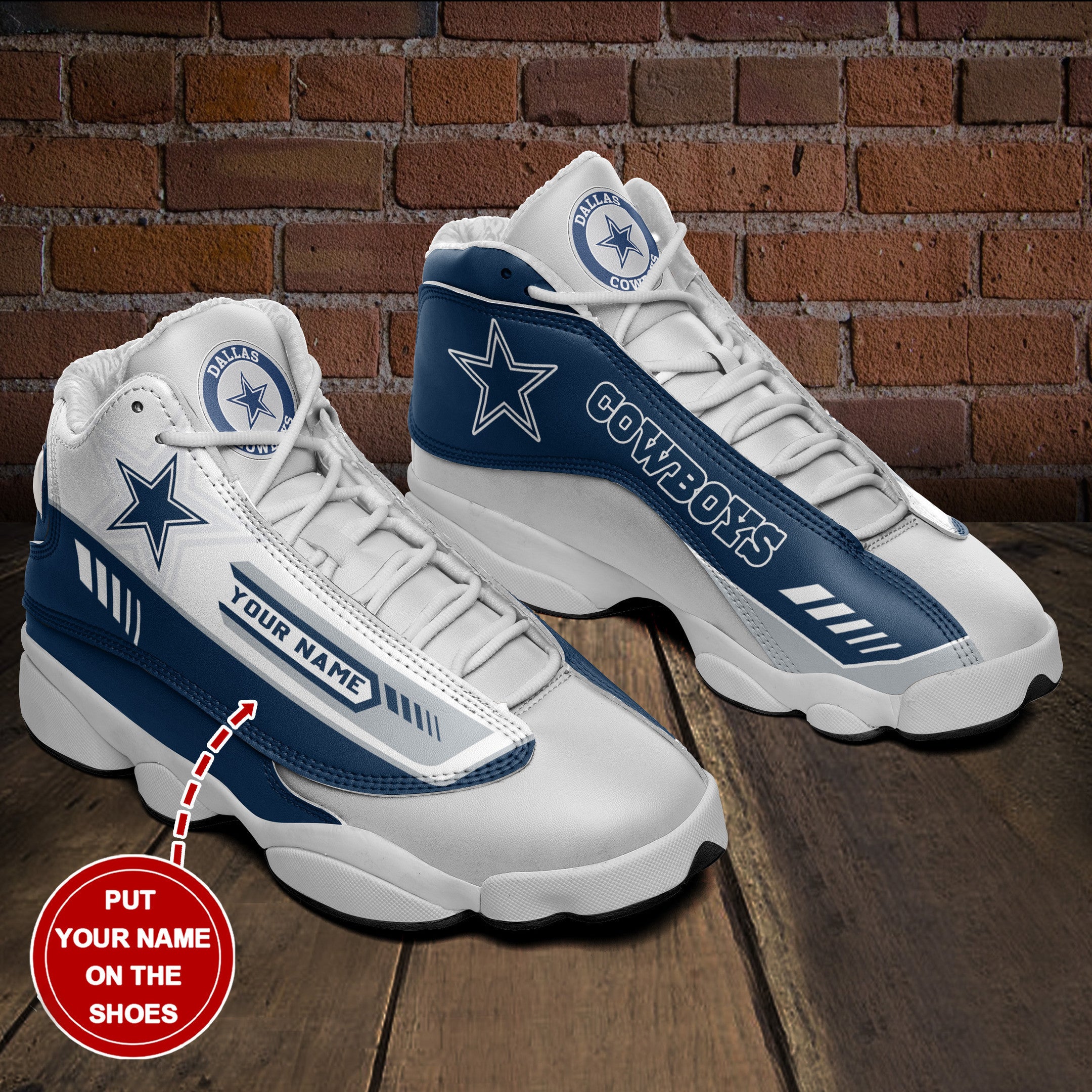 Ideafootwear Dallas Cowboys NFL AJ13 Sneakers Shoes For Men And Women