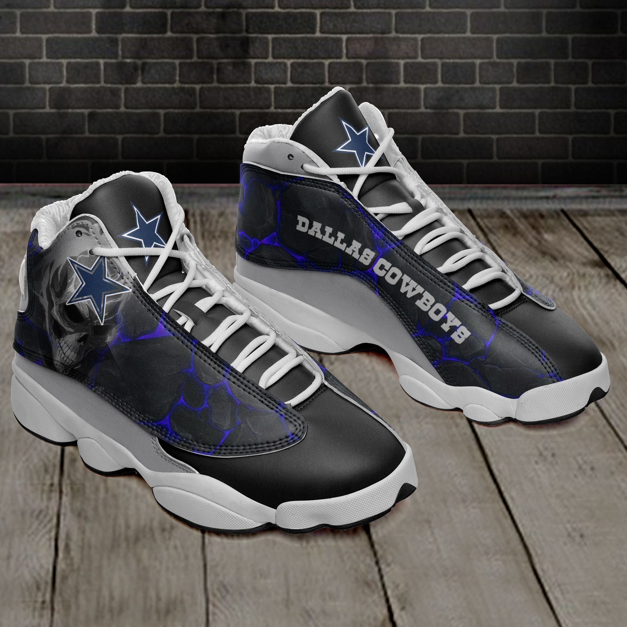 Ideafootwear Dallas Cowboys NFL AJ13 Sneakers Shoes For Men And Women