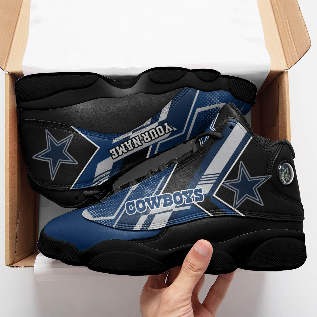 Ideafootwear Dallas Cowboys NFL AJ13 Sneakers Shoes For Men And Women