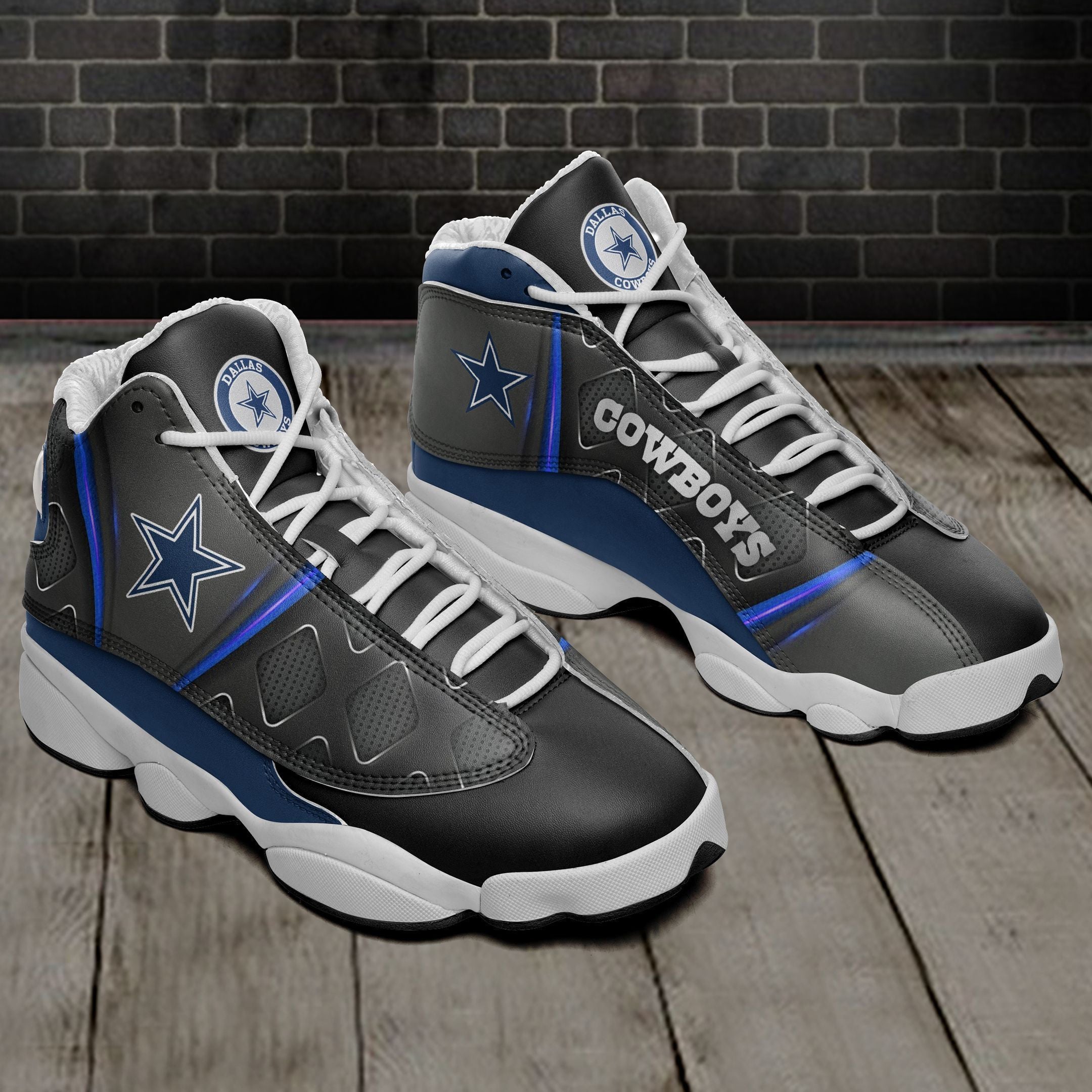 Ideafootwear Dallas Cowboys NFL AJ13 Sneakers Shoes For Men And Women