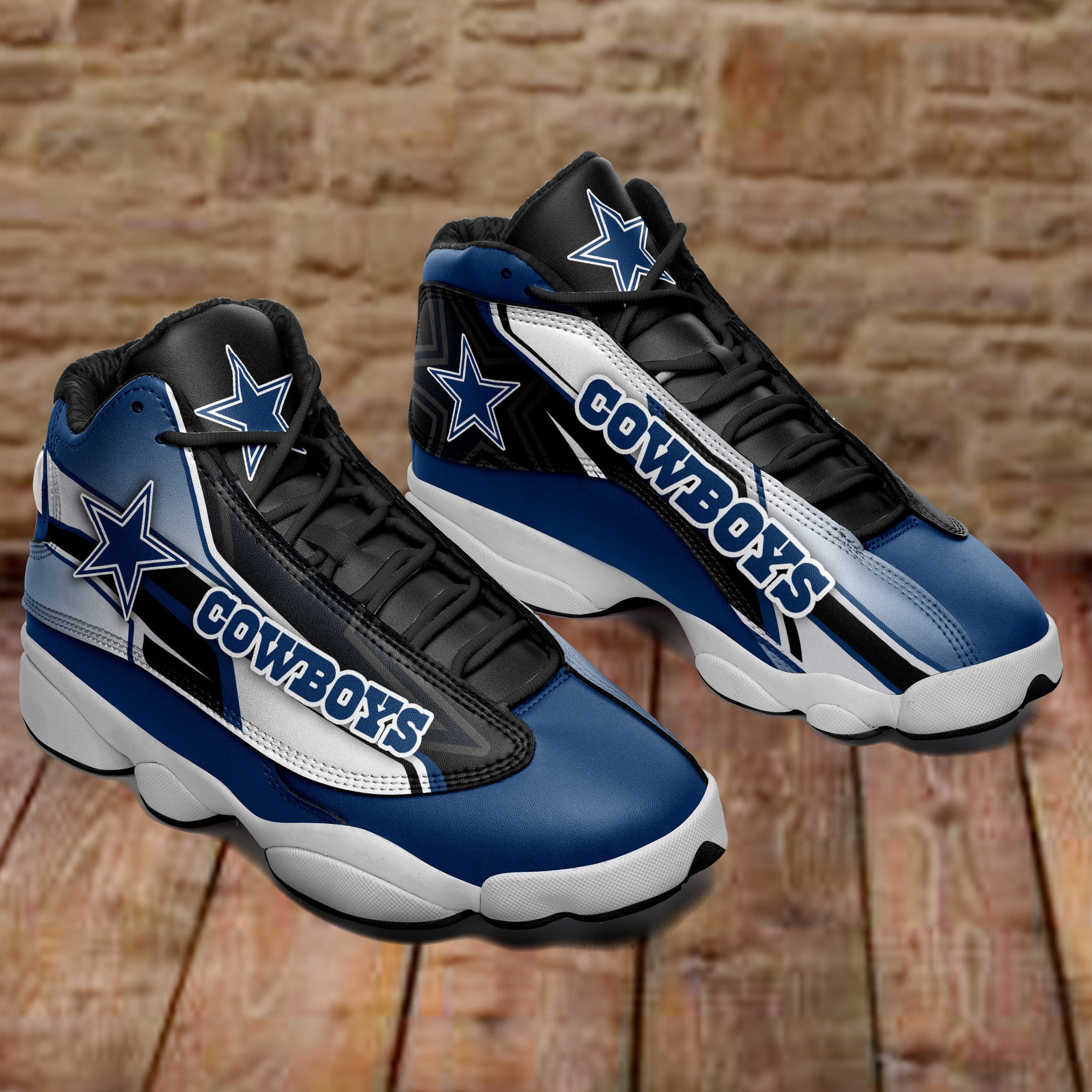 Ideafootwear Dallas Cowboys NFL AJ13 Sneakers Shoes For Men And Women