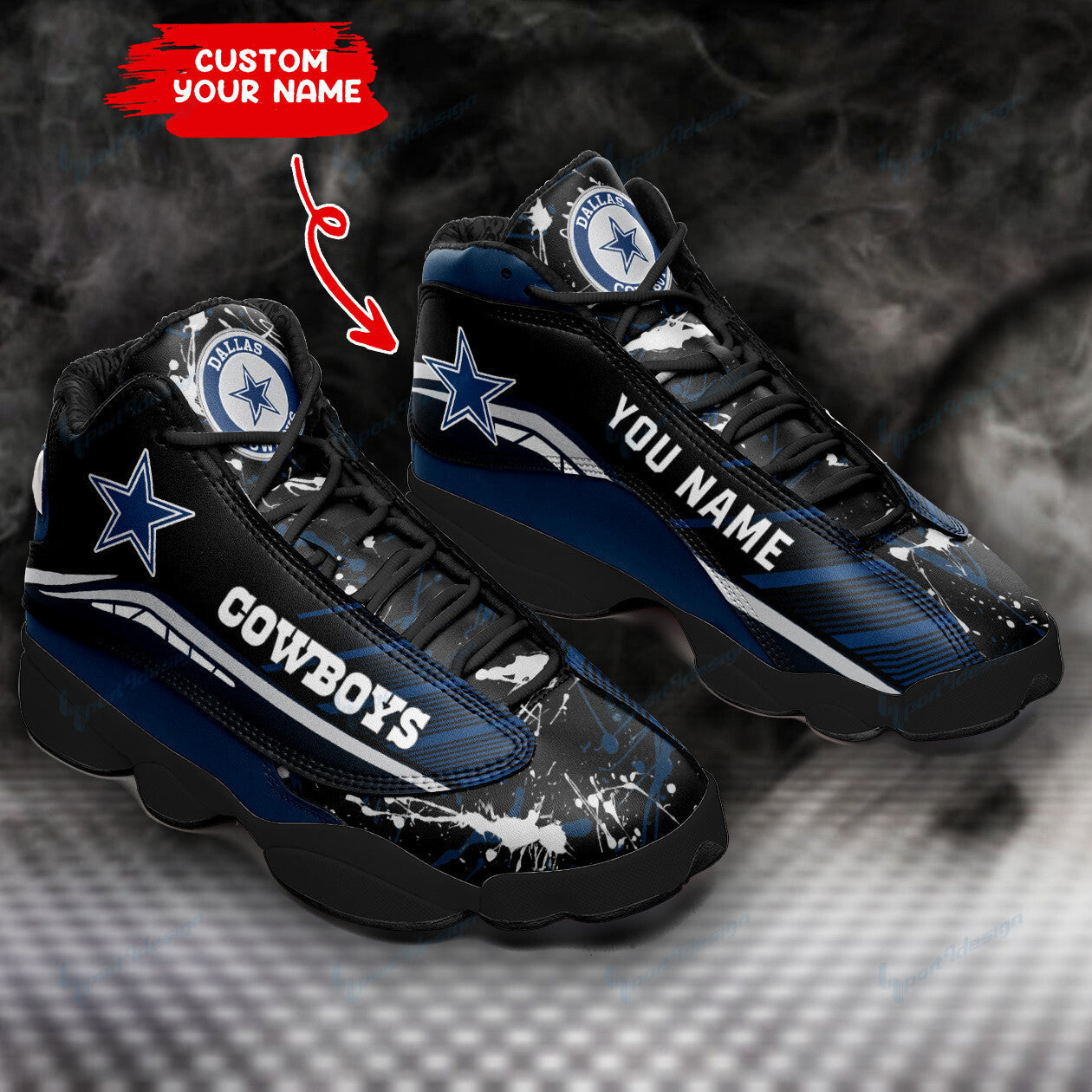 Ideafootwear Dallas Cowboys NFL AJ13 Sneakers Shoes For Men And Women