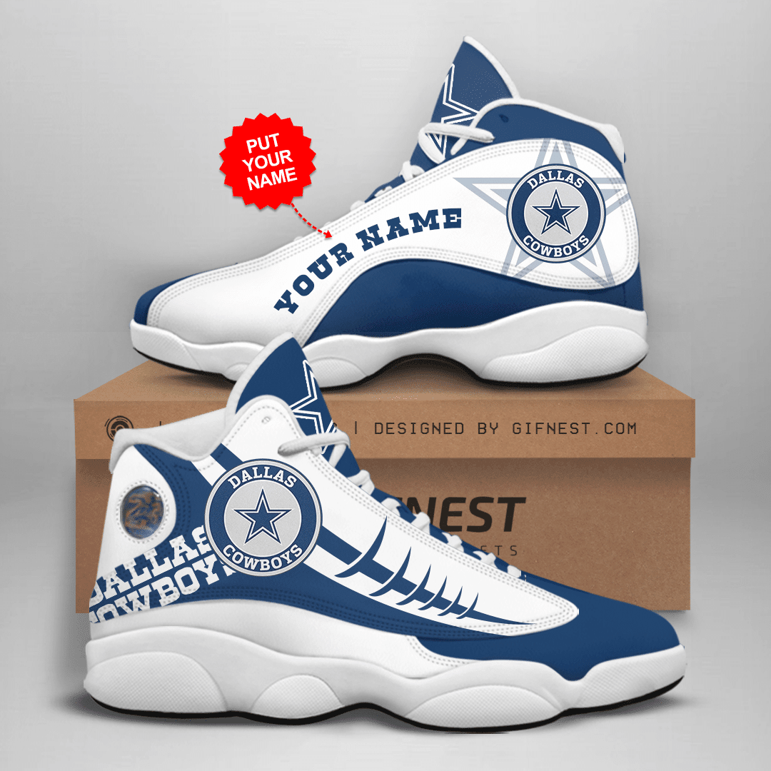 Ideafootwear Dallas Cowboys NFL AJ13 Sneakers Shoes For Men And Women