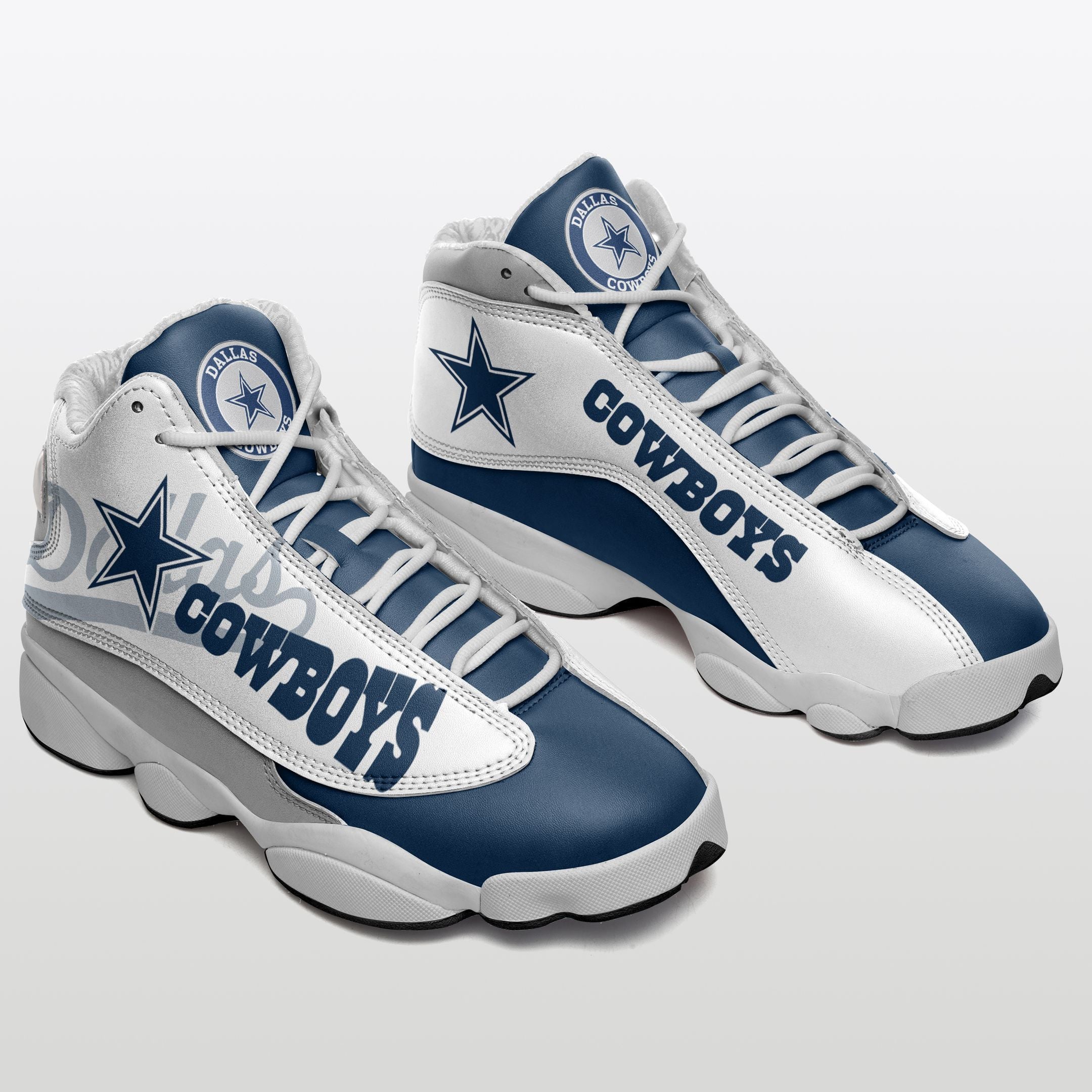 Ideafootwear Dallas Cowboys NFL AJ13 Sneakers Shoes For Men And Women