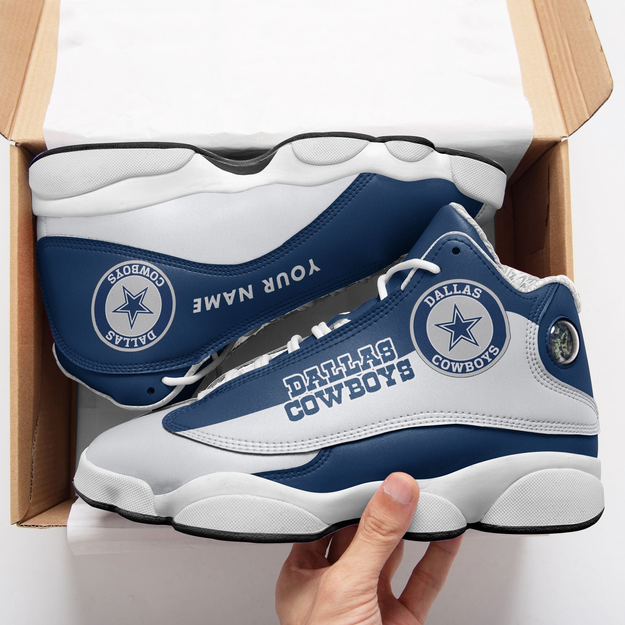 Ideafootwear Dallas Cowboys NFL AJ13 Sneakers Shoes For Men And Women