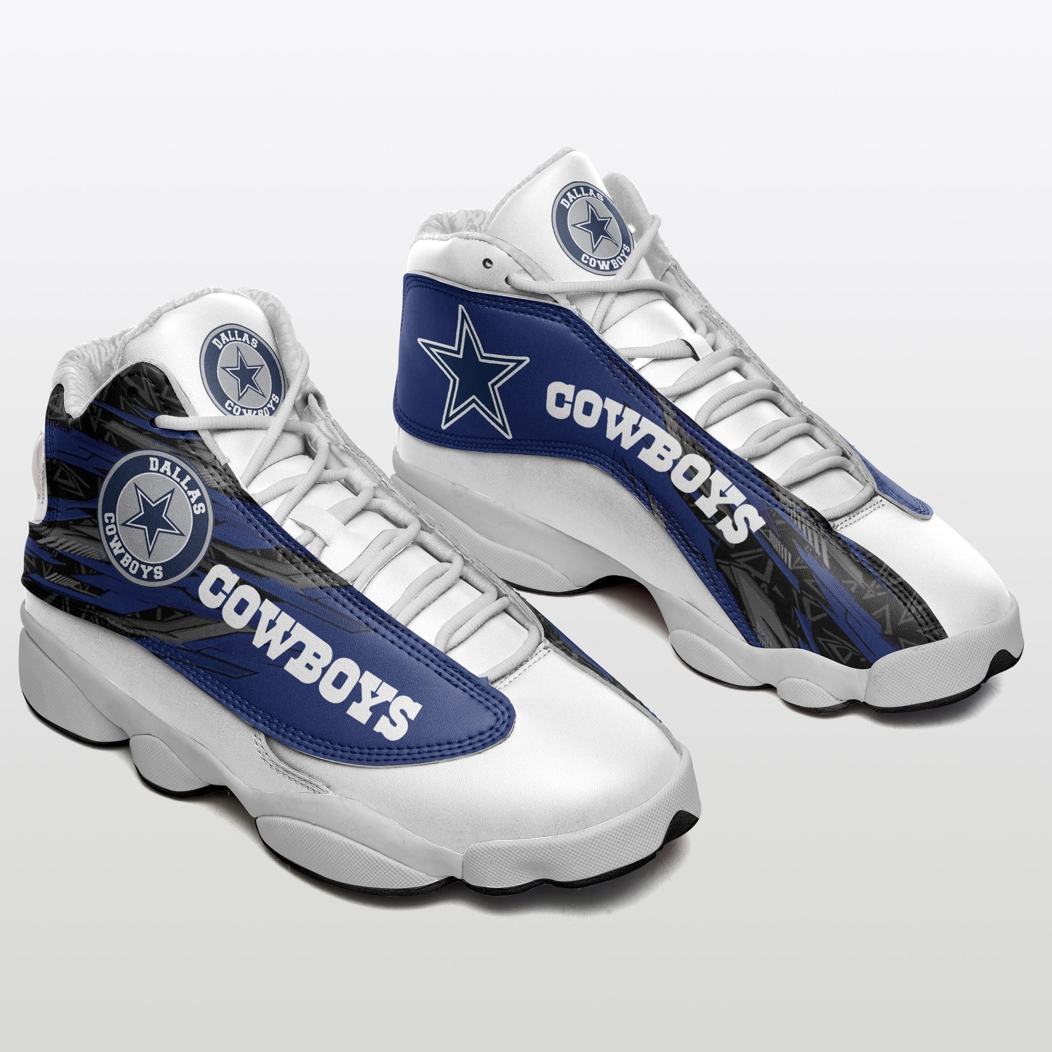 Ideafootwear Dallas Cowboys NFL AJ13 Sneakers Shoes For Men And Women
