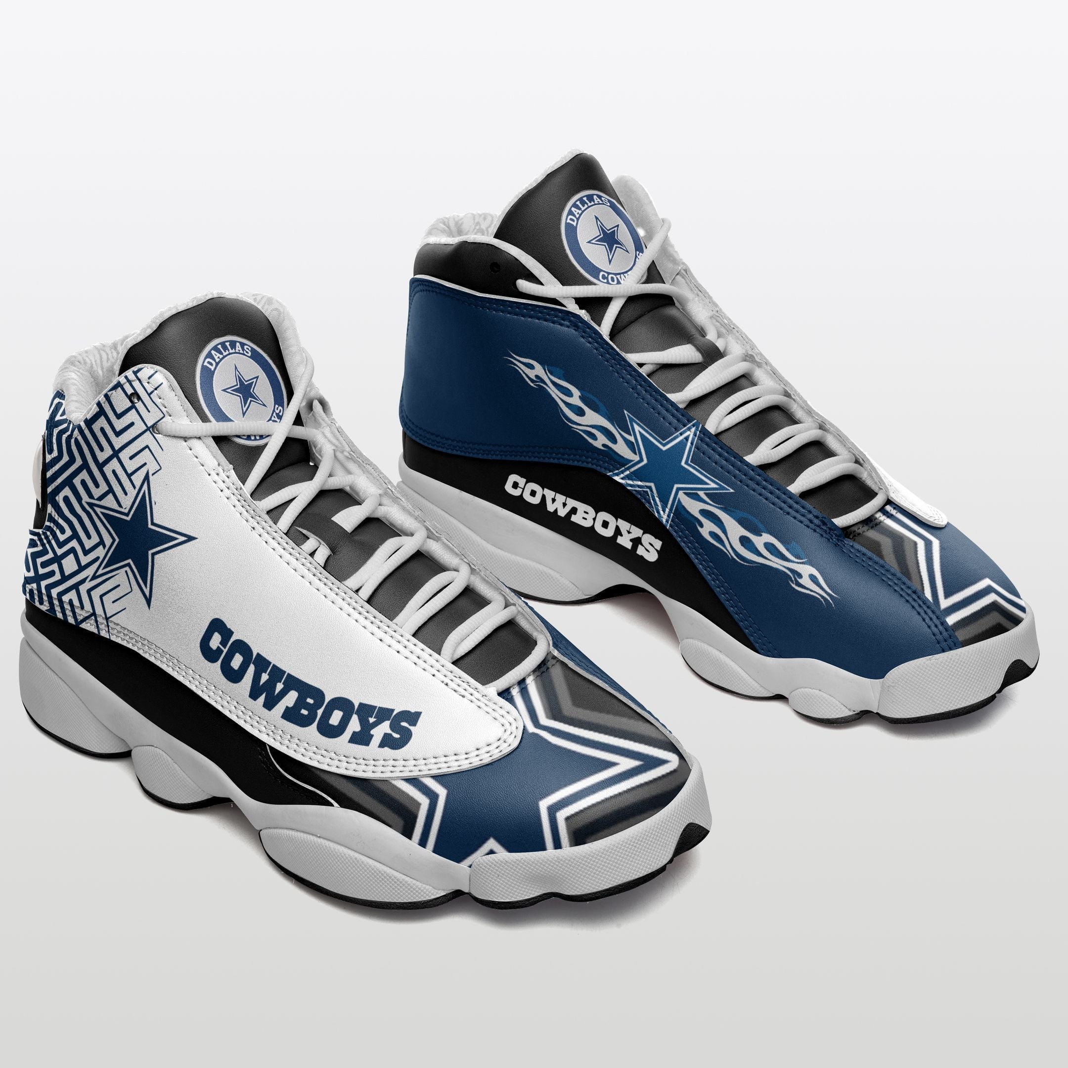 Ideafootwear Dallas Cowboys NFL AJ13 Sneakers Shoes For Men And Women