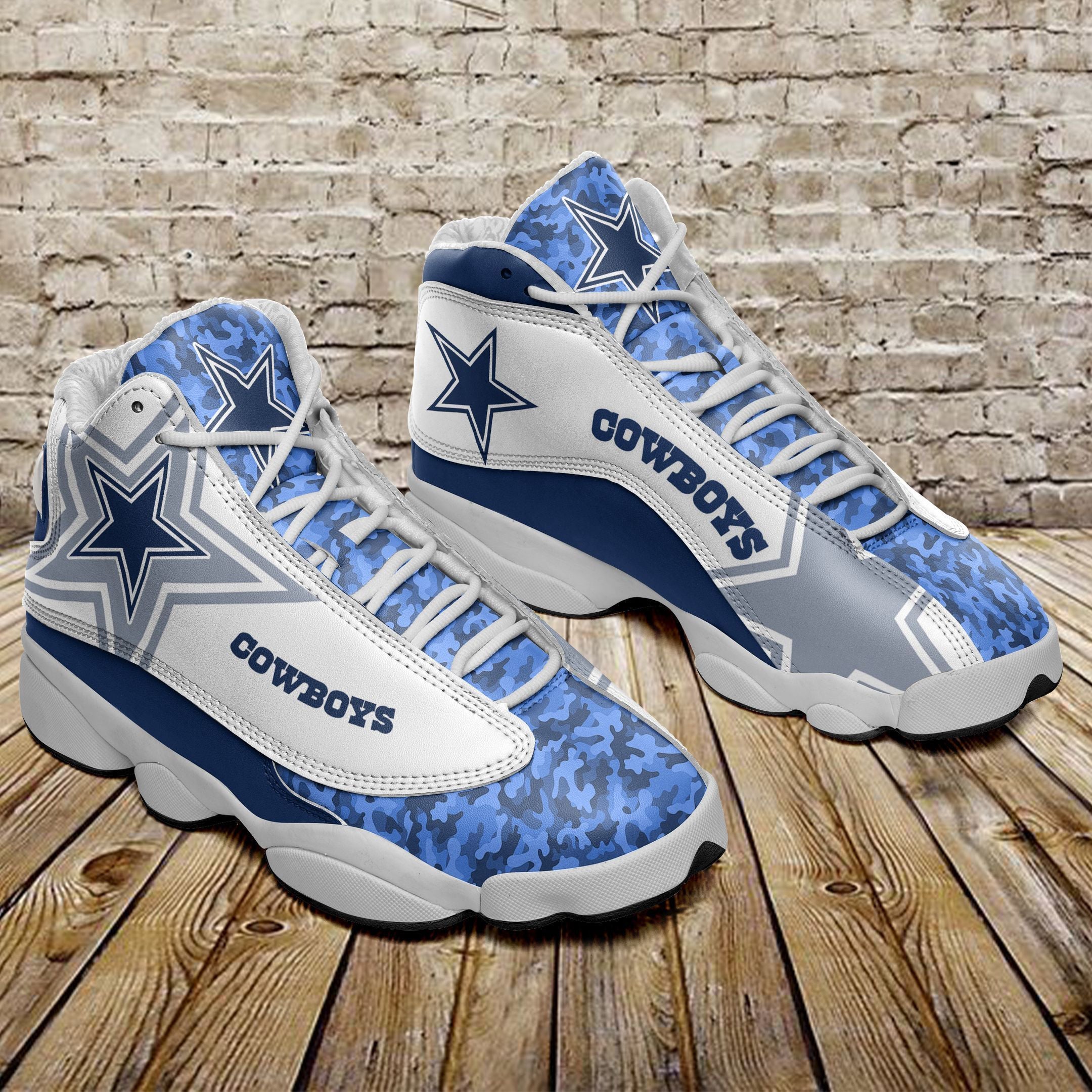 Ideafootwear Dallas Cowboys NFL AJ13 Sneakers Shoes For Men And Women