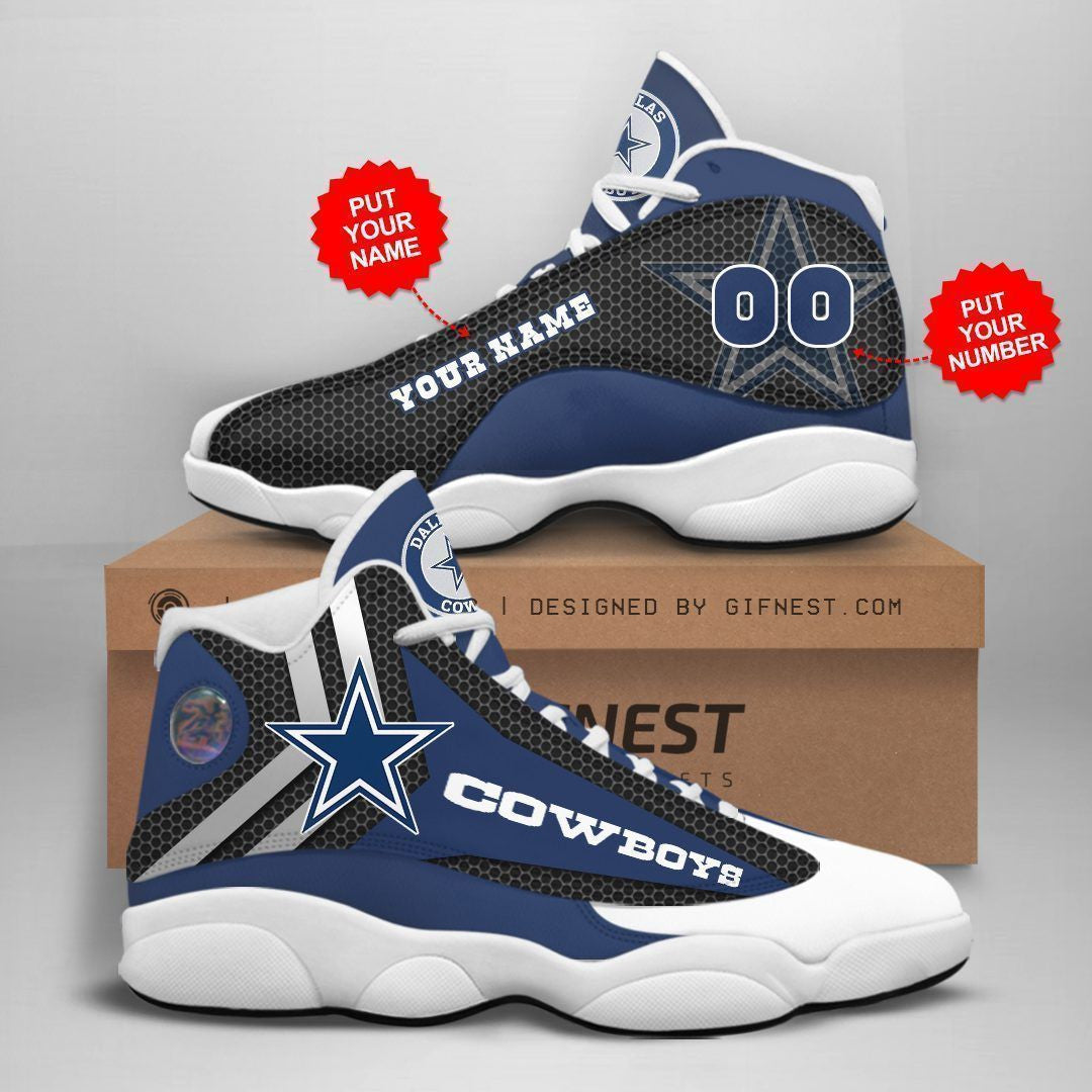 Ideafootwear Dallas Cowboys NFL AJ13 Sneakers Shoes For Men And Women