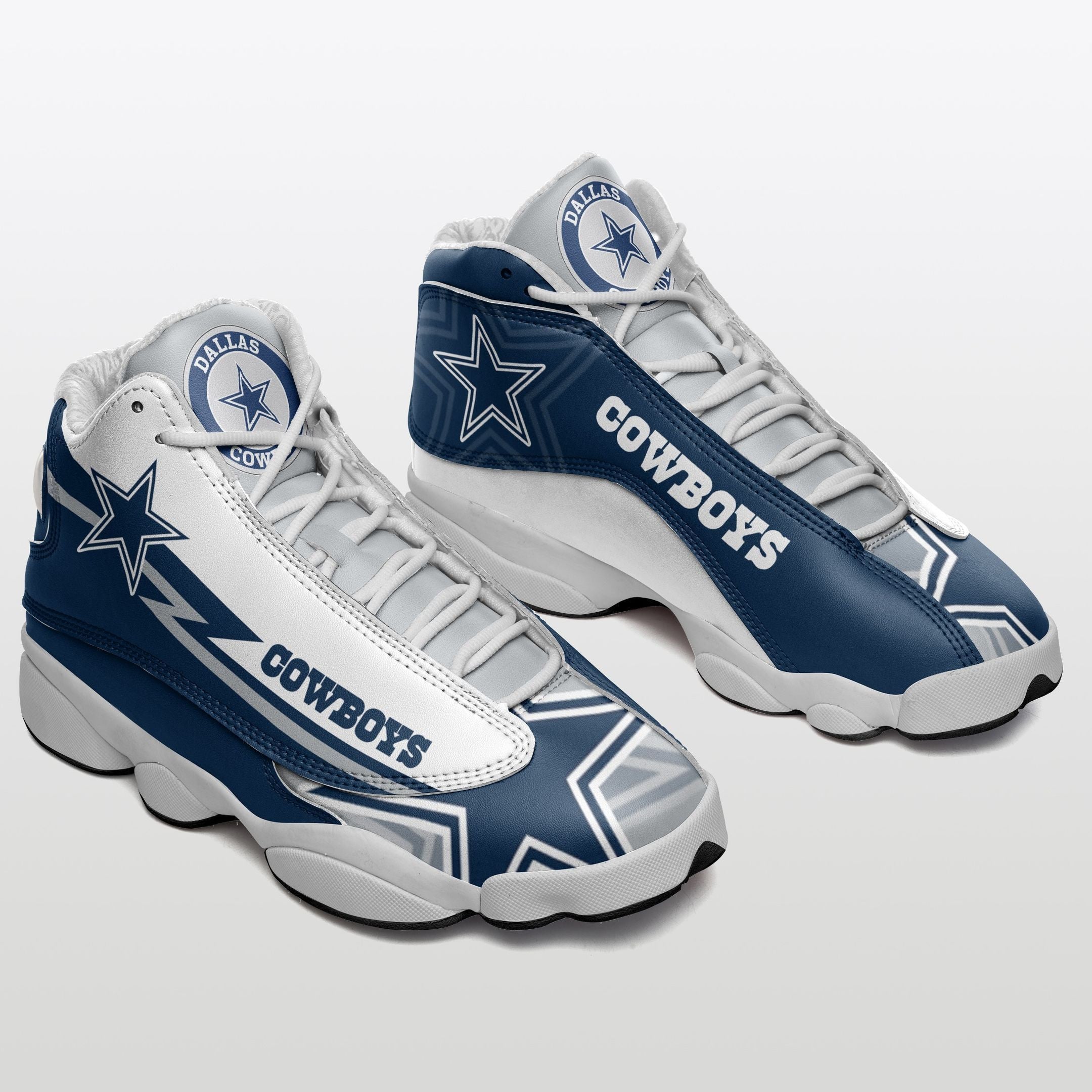 Ideafootwear Dallas Cowboys NFL AJ13 Sneakers Shoes For Men And Women