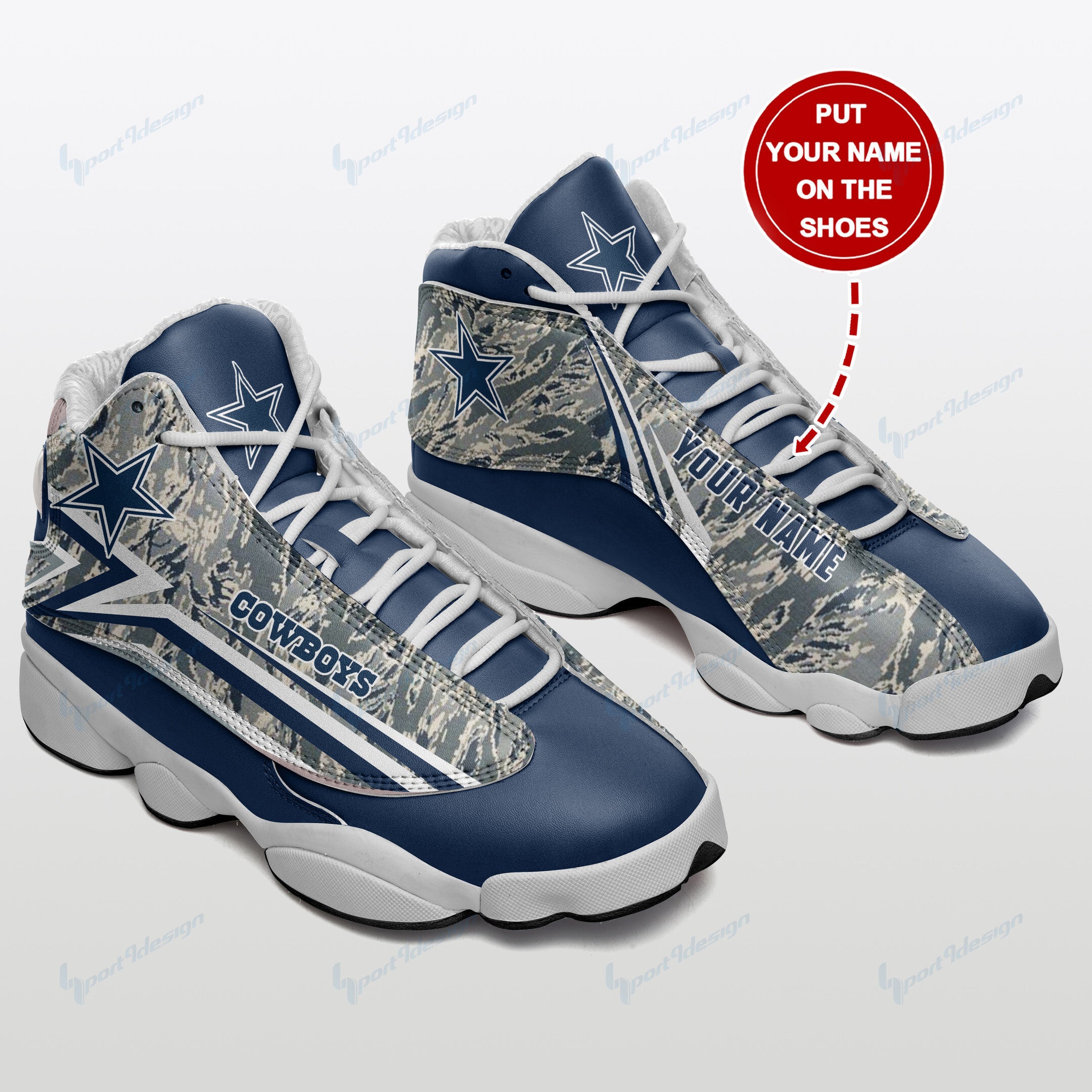Ideafootwear Dallas Cowboys NFL AJ13 Sneakers Shoes For Men And Women