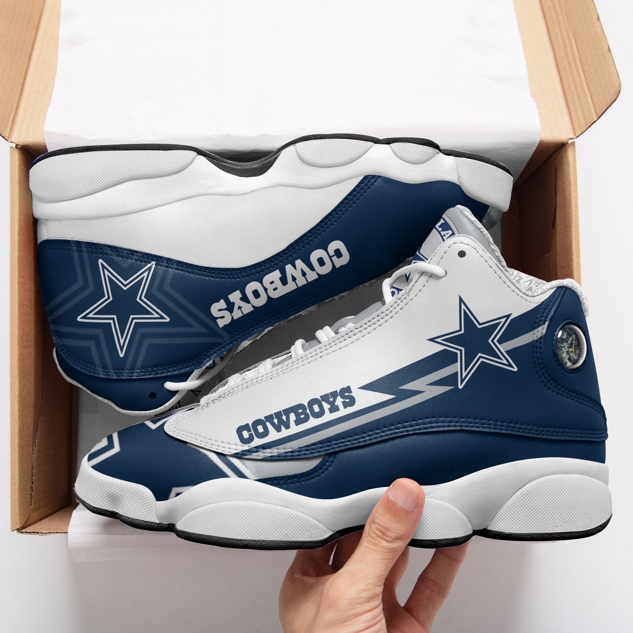 Ideafootwear Dallas Cowboys NFL AJ13 Sneakers Shoes For Men And Women