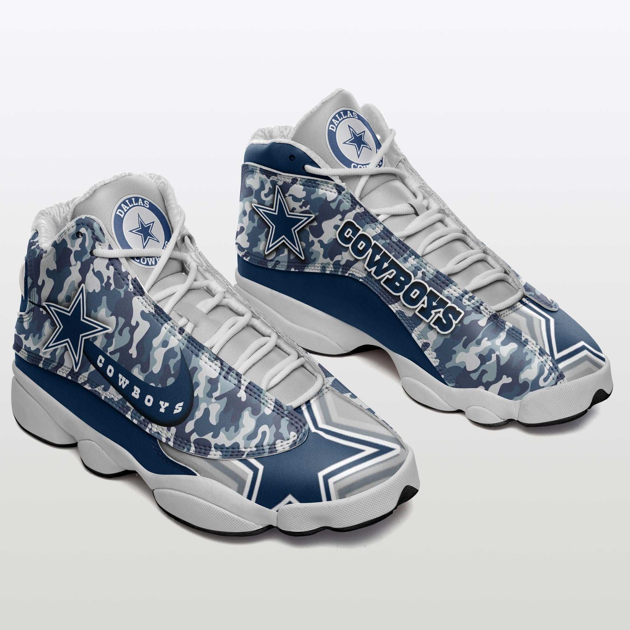 Ideafootwear Dallas Cowboys NFL AJ13 Sneakers Shoes For Men And Women
