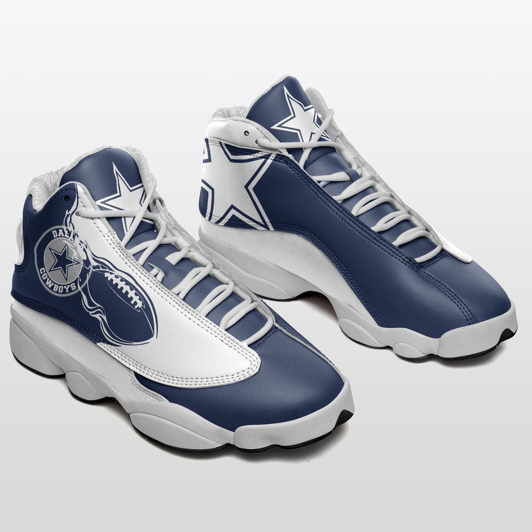 Ideafootwear Dallas Cowboys NFL AJ13 Sneakers Shoes For Men And Women