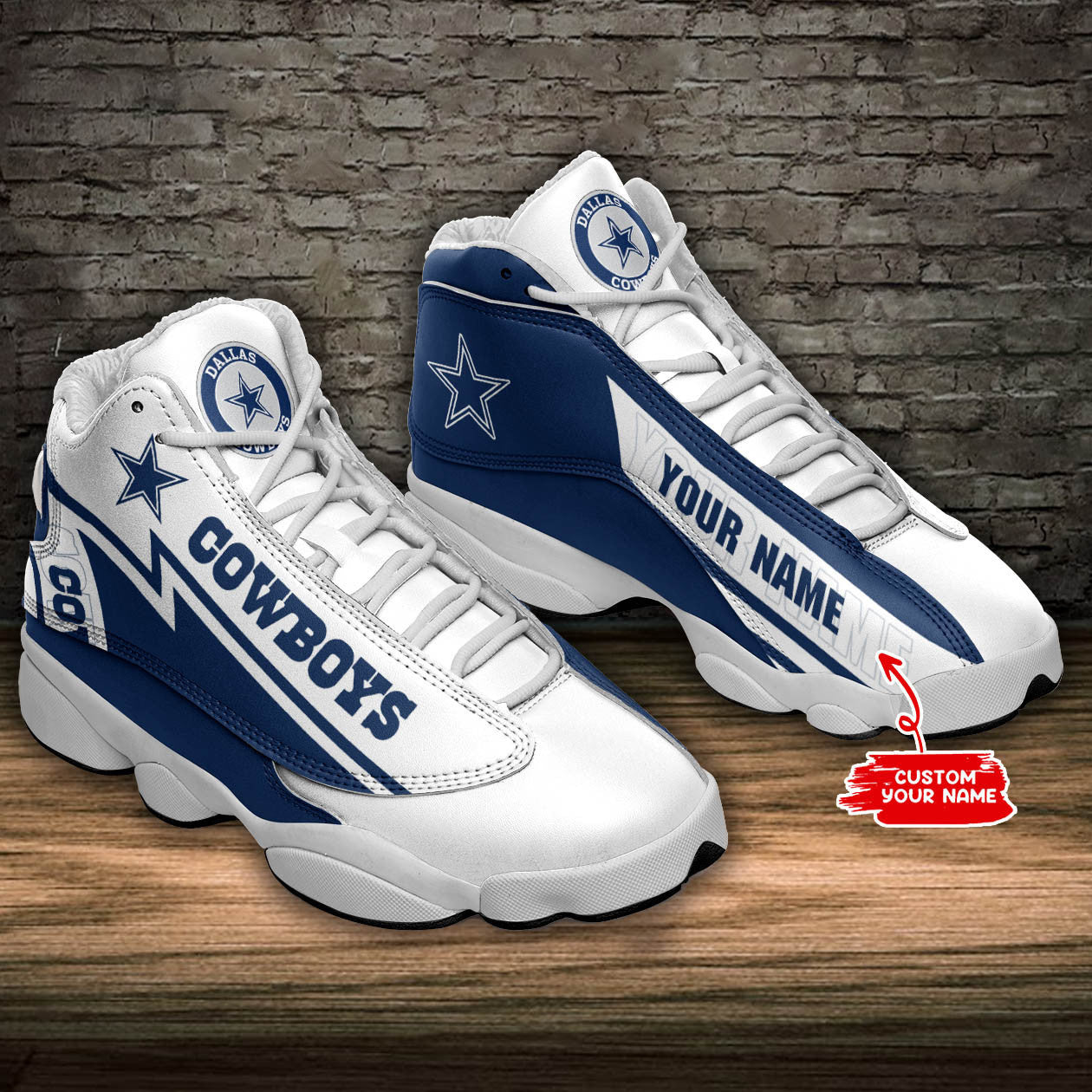 Ideafootwear Dallas Cowboys NFL AJ13 Sneakers Shoes For Men And Women