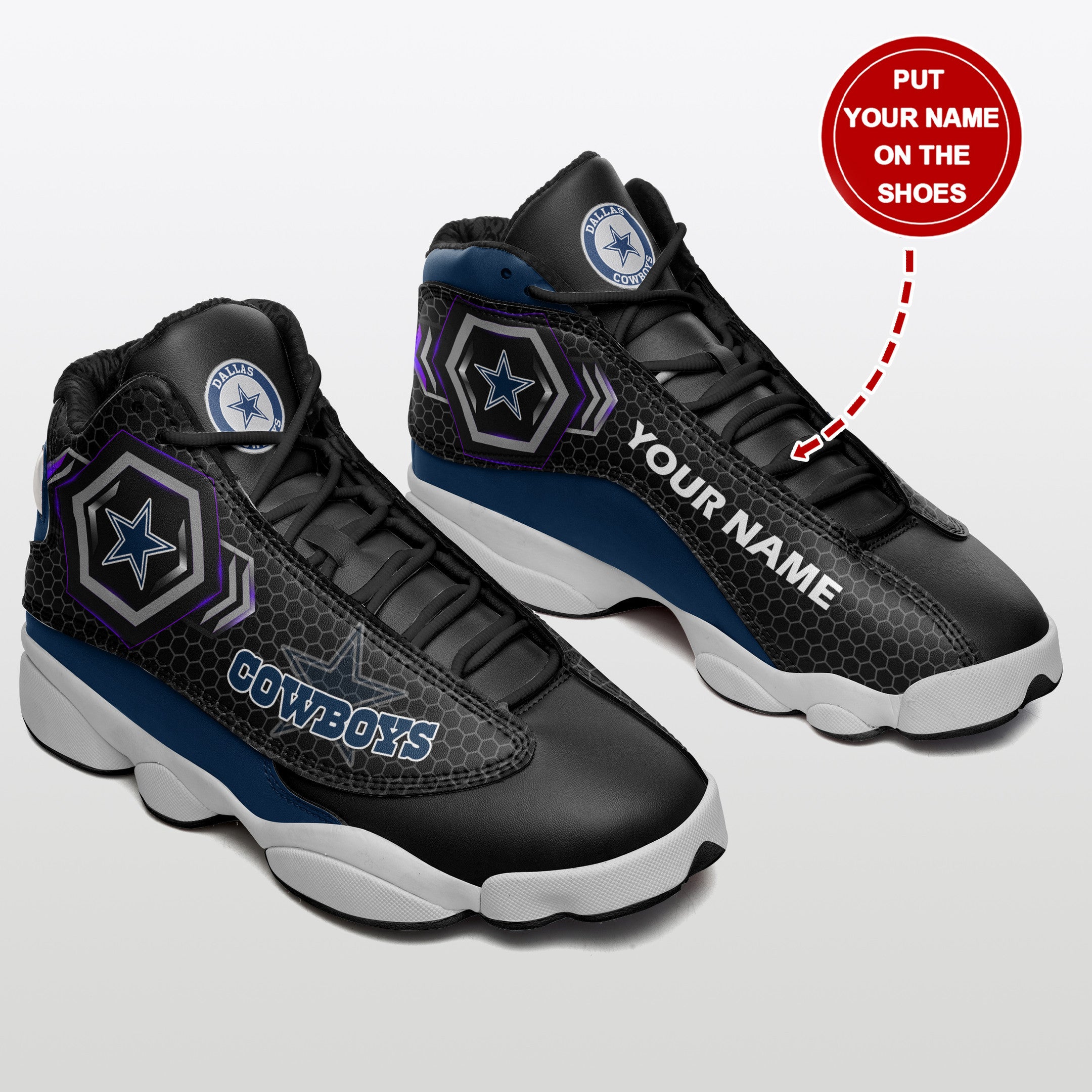 Ideafootwear Dallas Cowboys NFL AJ13 Sneakers Shoes For Men And Women