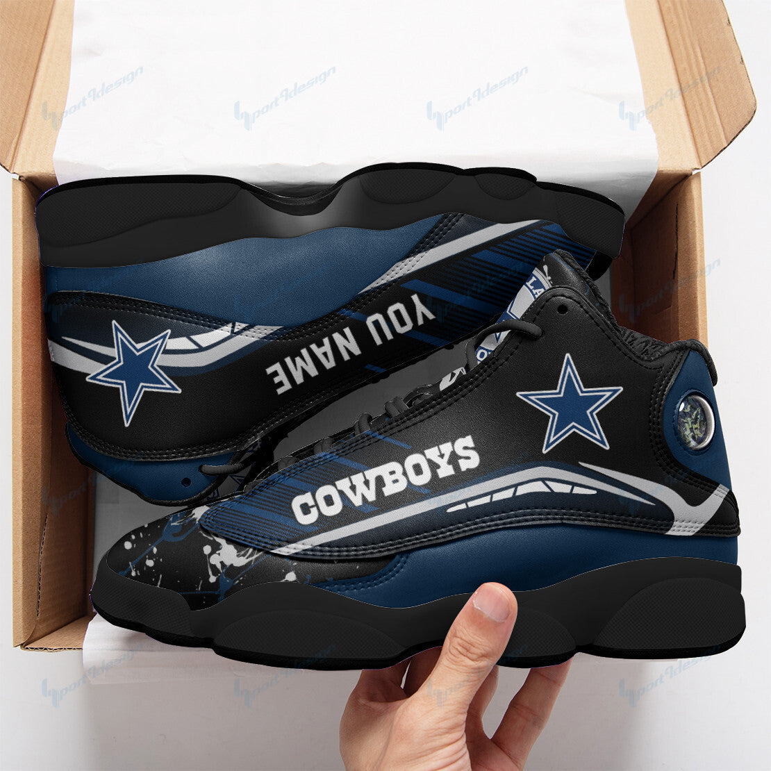 Ideafootwear Dallas Cowboys NFL AJ13 Sneakers Shoes For Men And Women