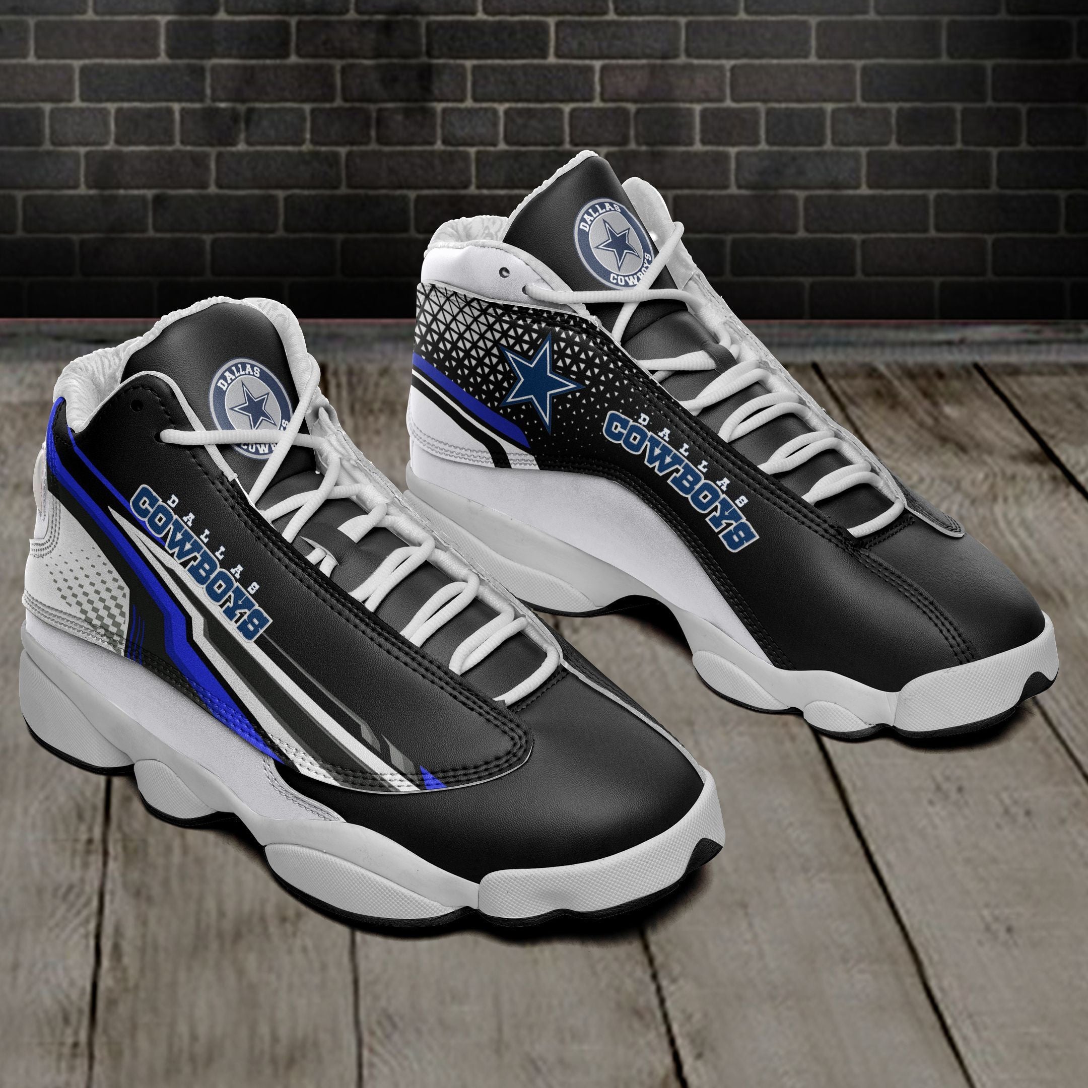 Ideafootwear Dallas Cowboys NFL AJ13 Sneakers Shoes For Men And Women