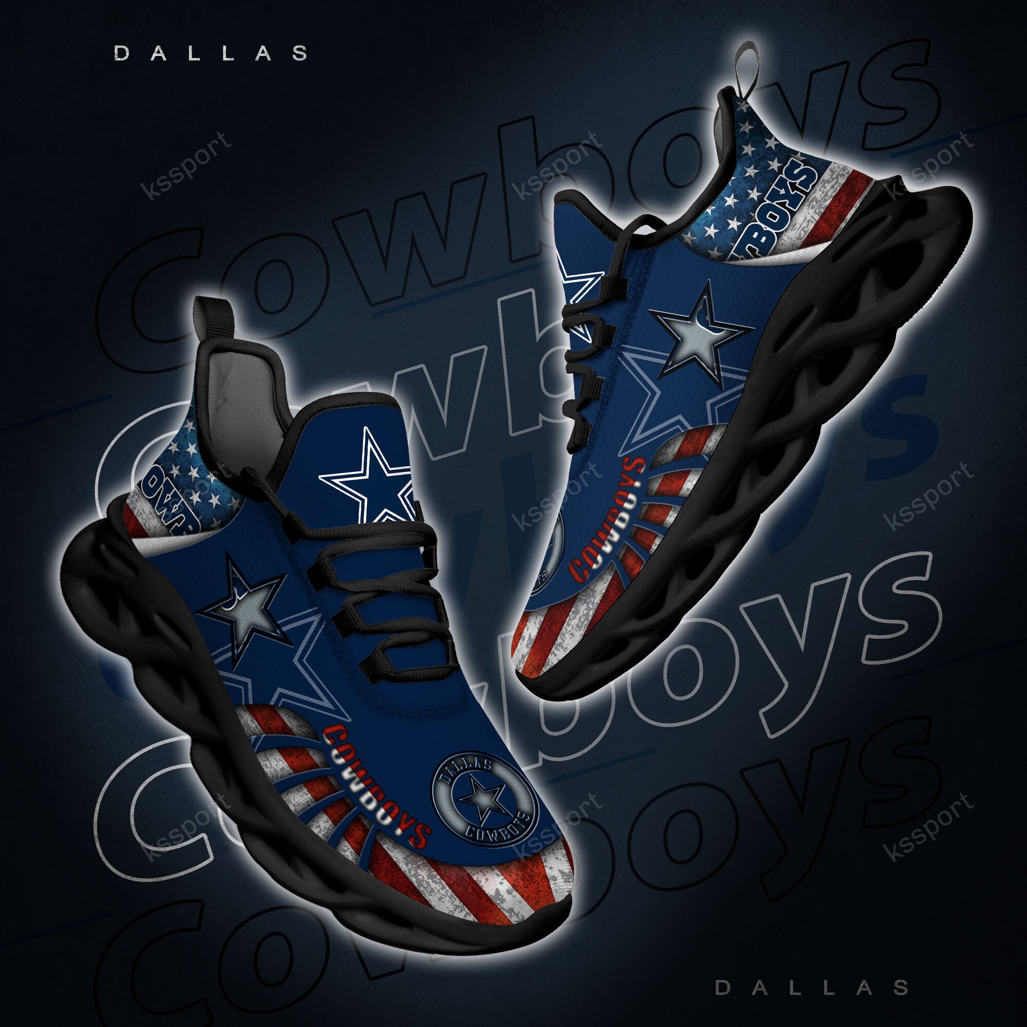 Ideafootwear Dallas Cowboys NFL Max Soul Shoes Sneakers For Men And Women