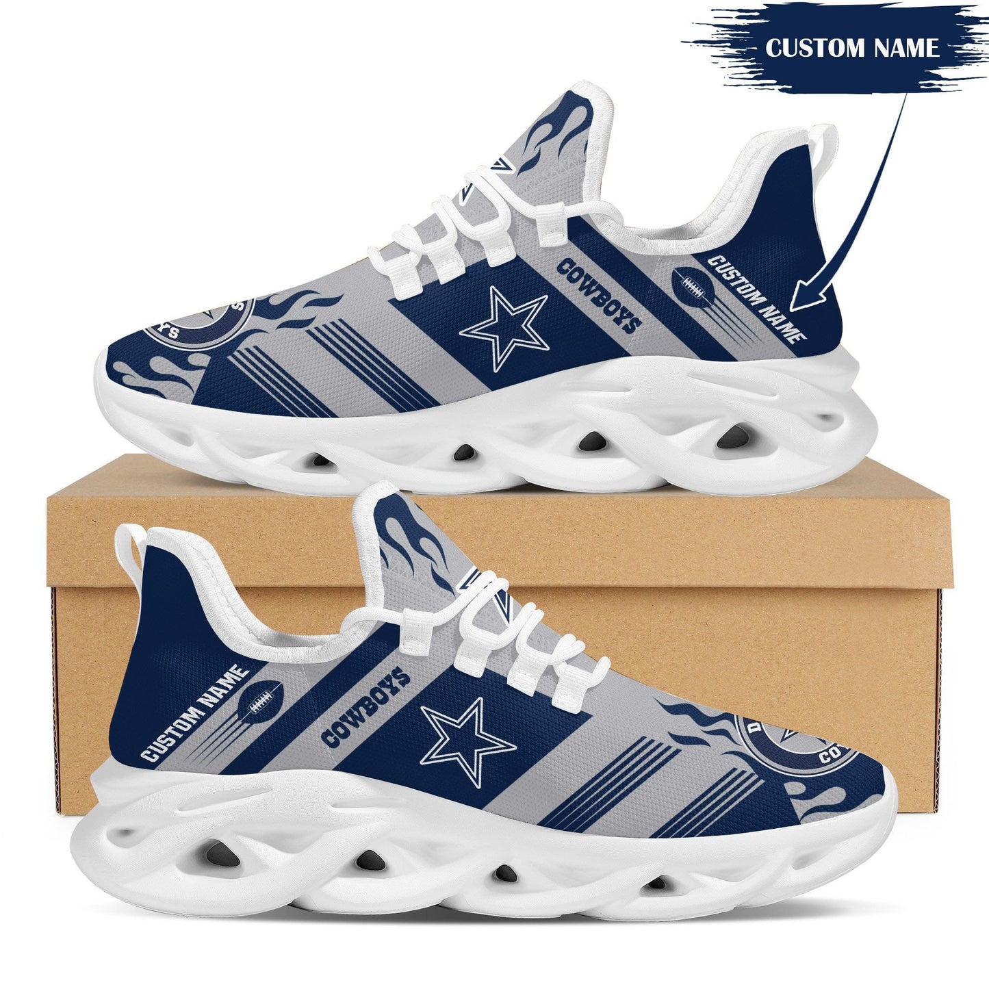 Ideafootwear Dallas Cowboys NFL Max Soul Shoes Sneakers For Men And Women