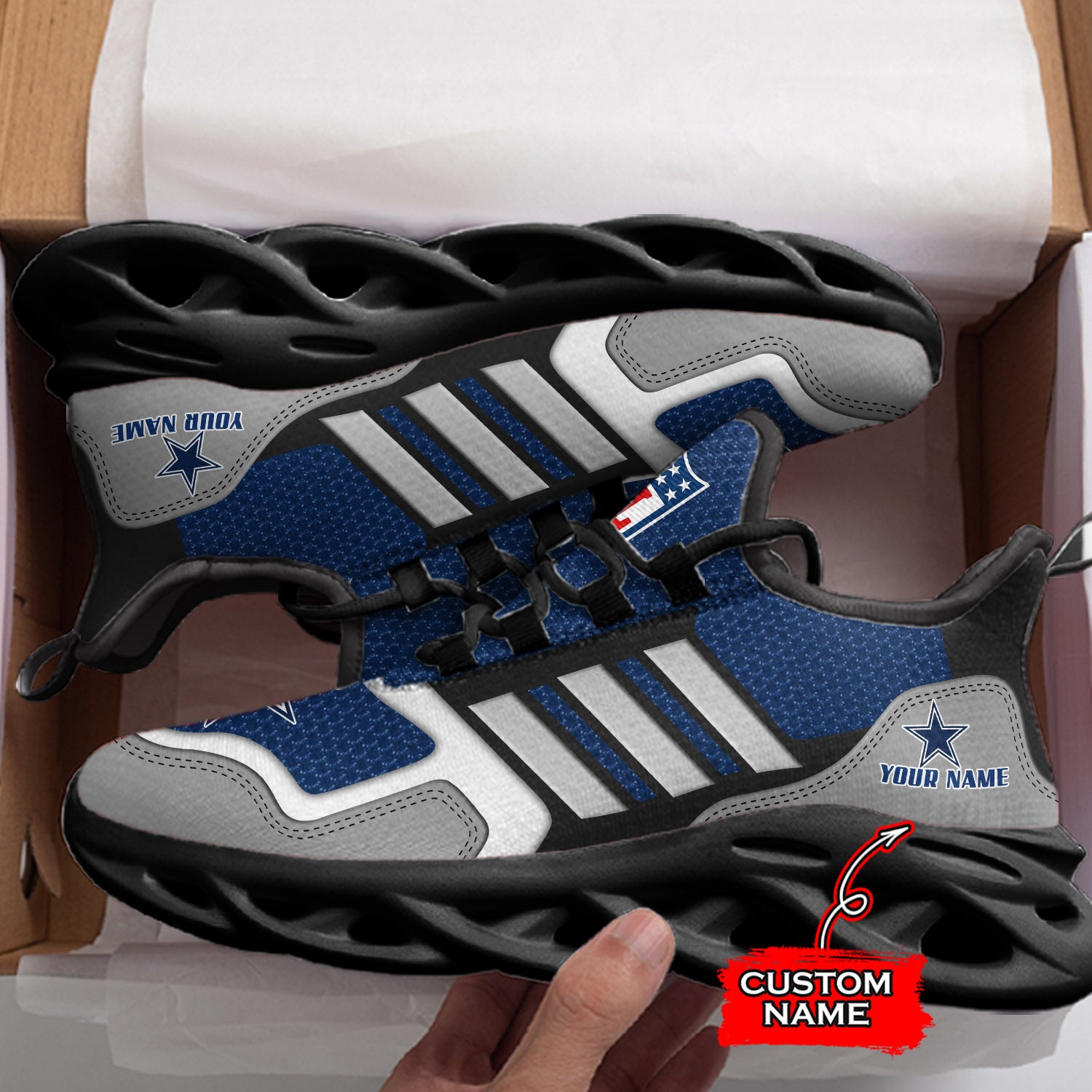 Ideafootwear Dallas Cowboys NFL Max Soul Shoes Sneakers For Men And Women