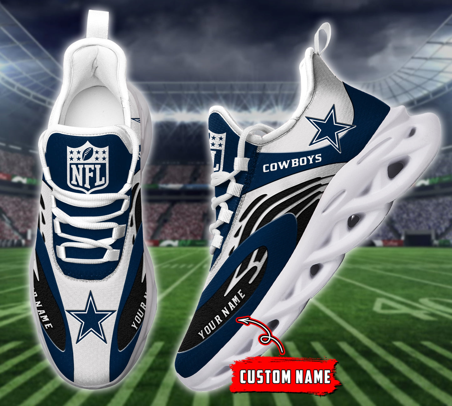 Ideafootwear Dallas Cowboys NFL Max Soul Shoes Sneakers For Men And Women