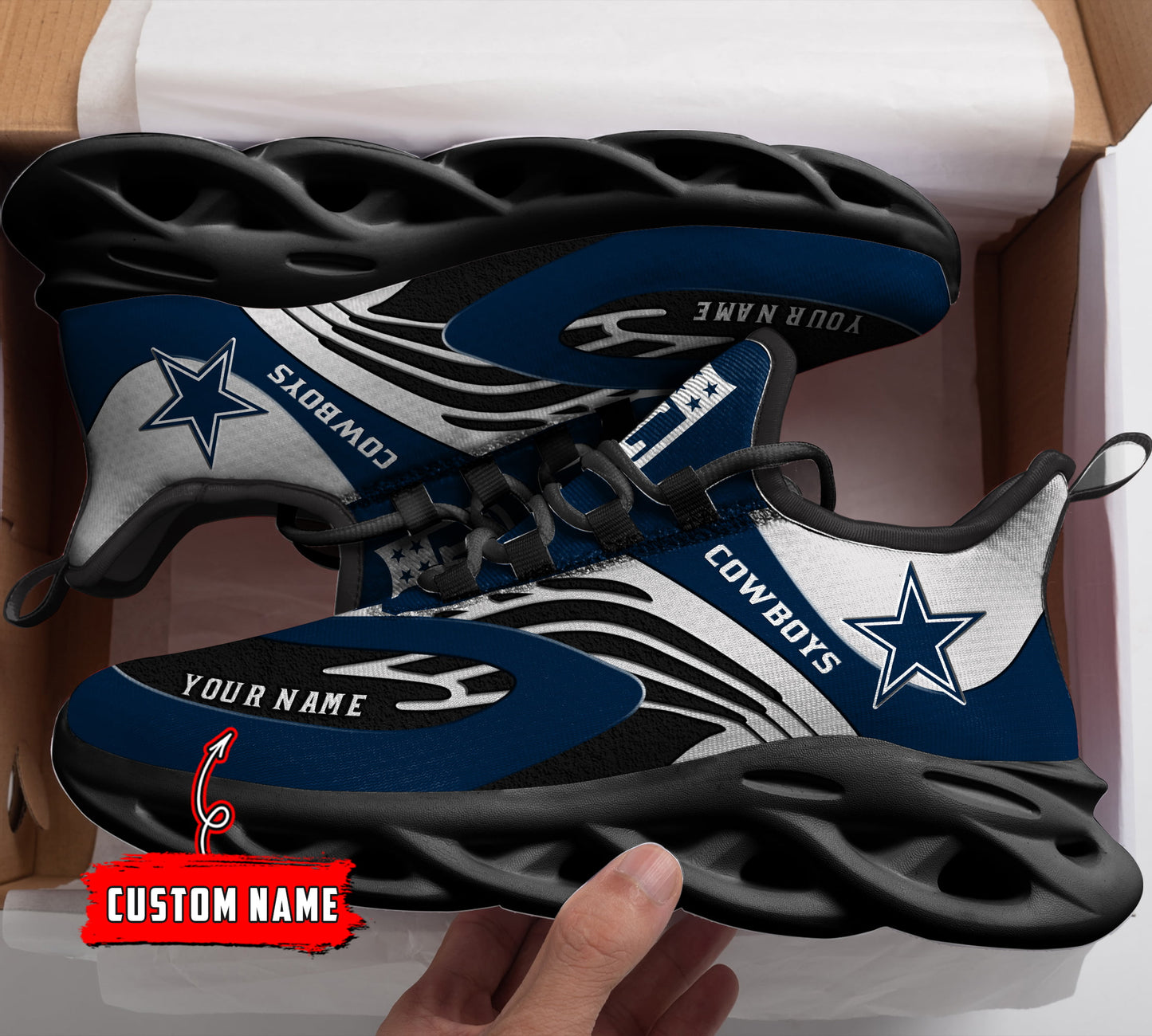 Ideafootwear Dallas Cowboys NFL Max Soul Shoes Sneakers For Men And Women