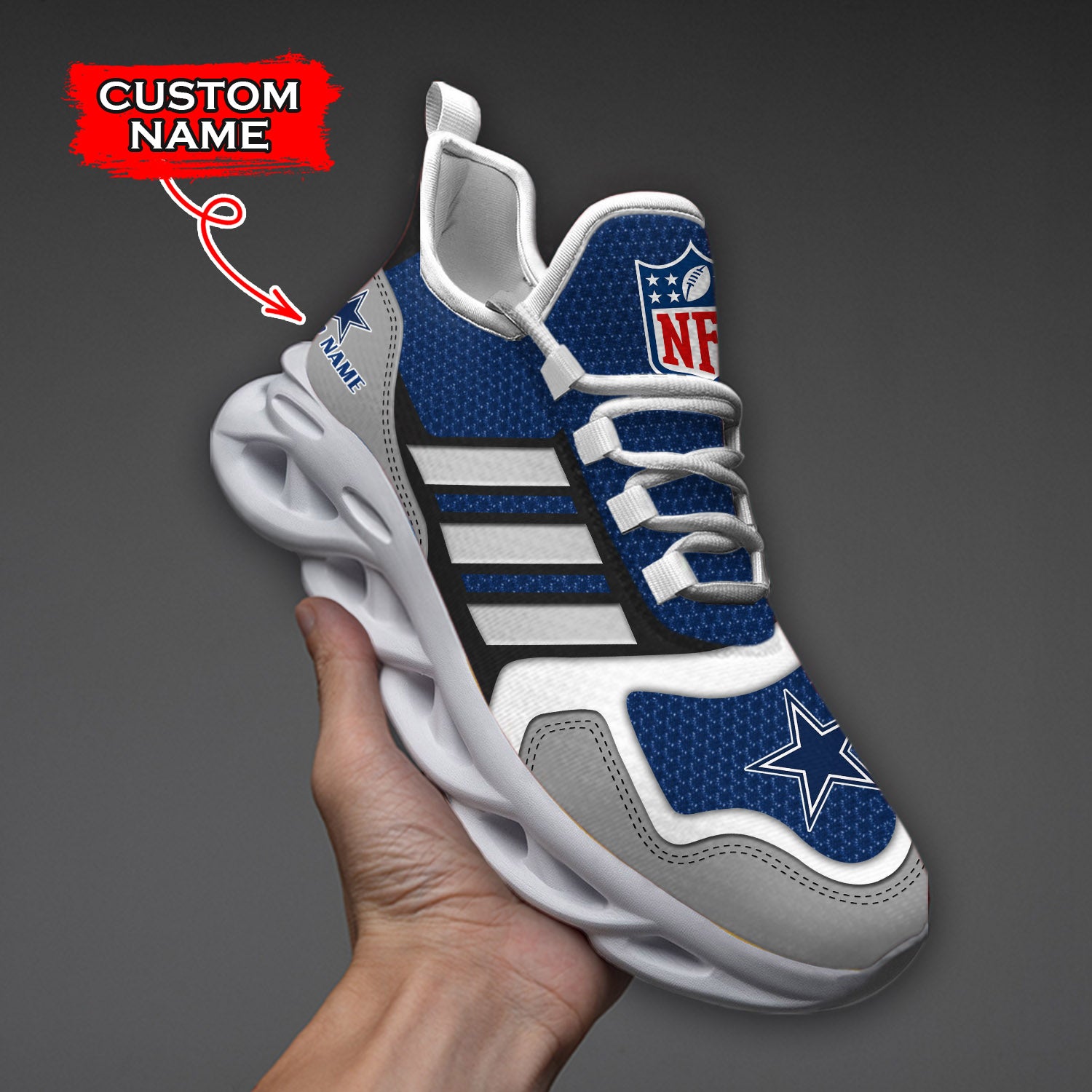 Ideafootwear Dallas Cowboys NFL Max Soul Shoes Sneakers For Men And Women