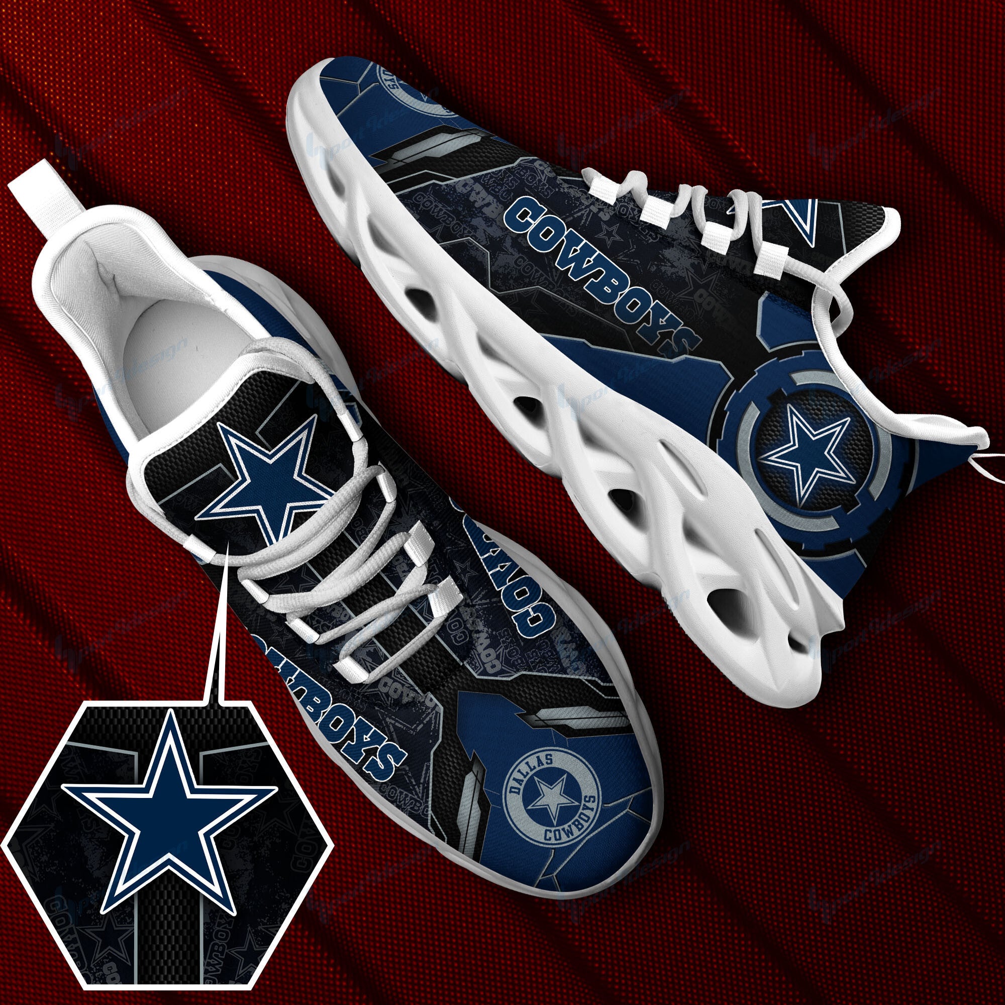 Ideafootwear Dallas Cowboys NFL Max Soul Shoes Sneakers For Men And Women