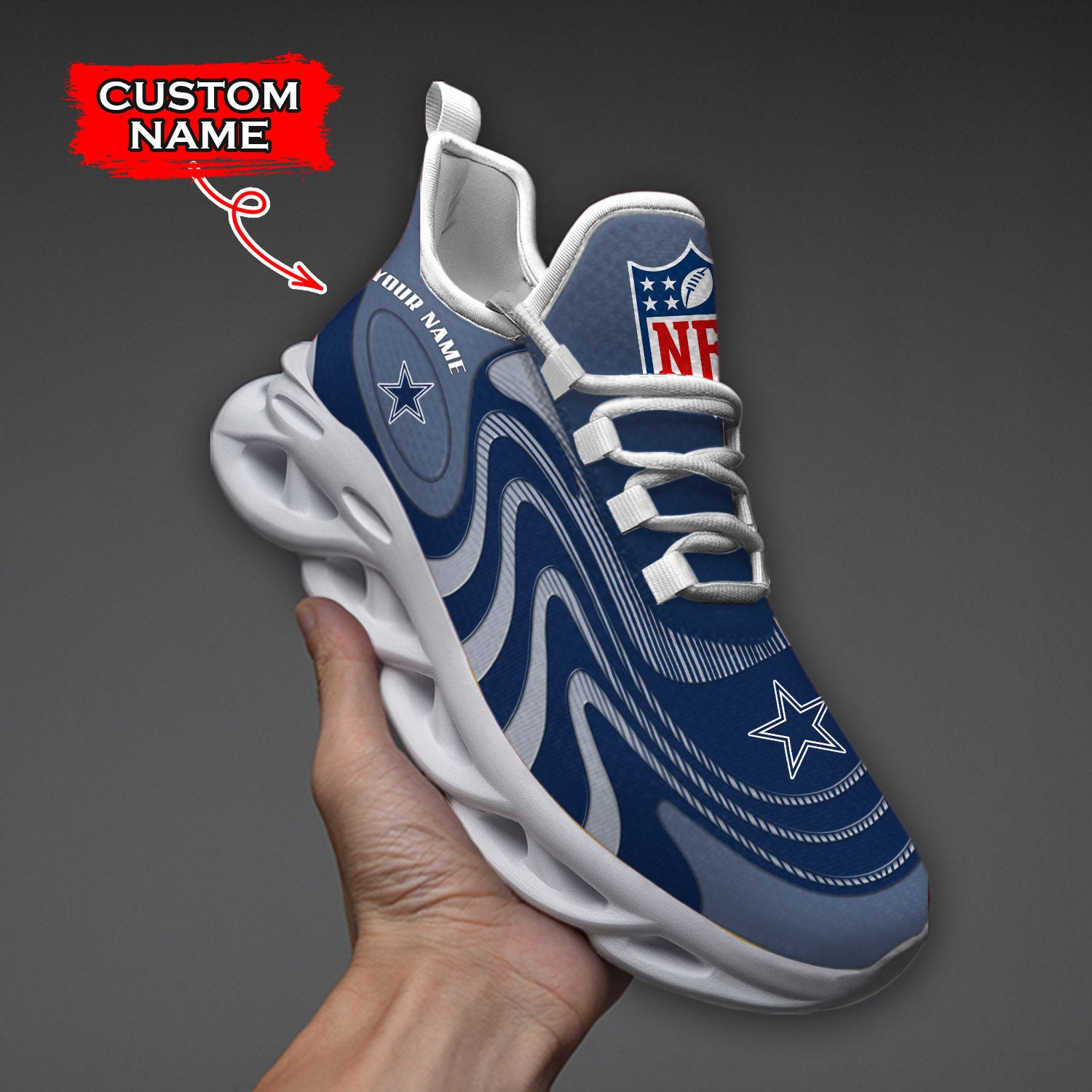 Ideafootwear Dallas Cowboys NFL Max Soul Shoes Sneakers For Men And Women