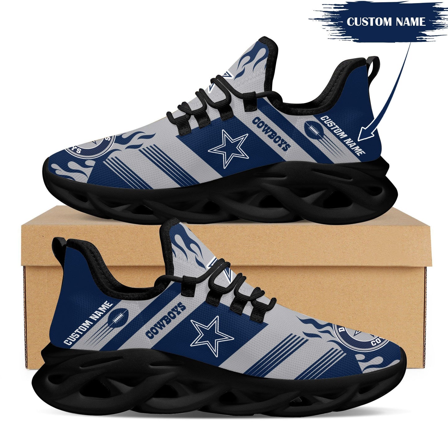 Ideafootwear Dallas Cowboys NFL Max Soul Shoes Sneakers For Men And Women