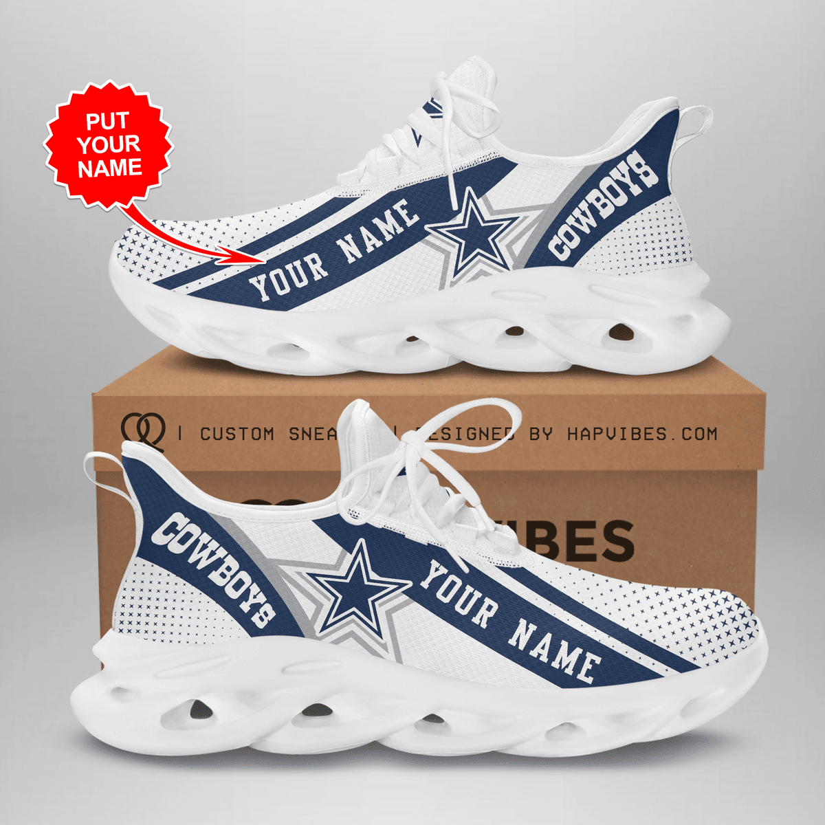 Ideafootwear Dallas Cowboys NFL Max Soul Shoes Sneakers For Men And Women