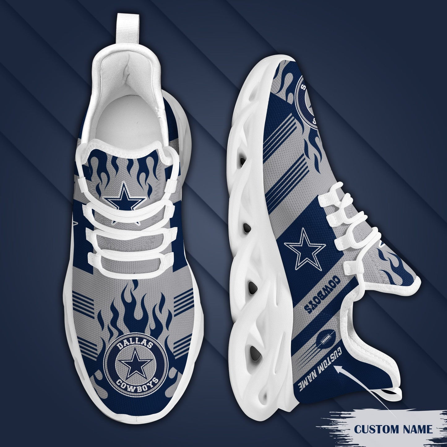 Ideafootwear Dallas Cowboys NFL Max Soul Shoes Sneakers For Men And Women